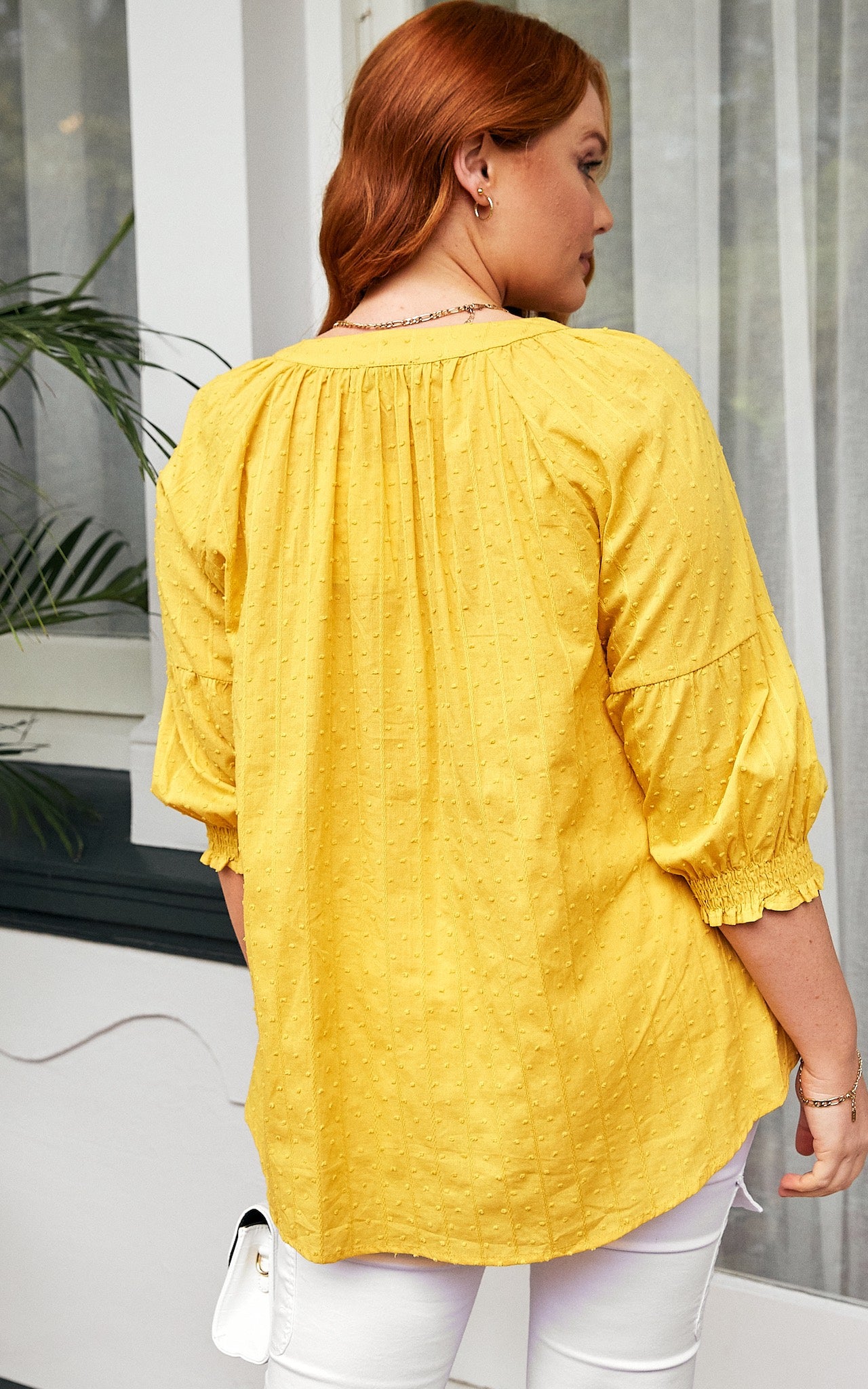 Monica Top - Mustard Texture