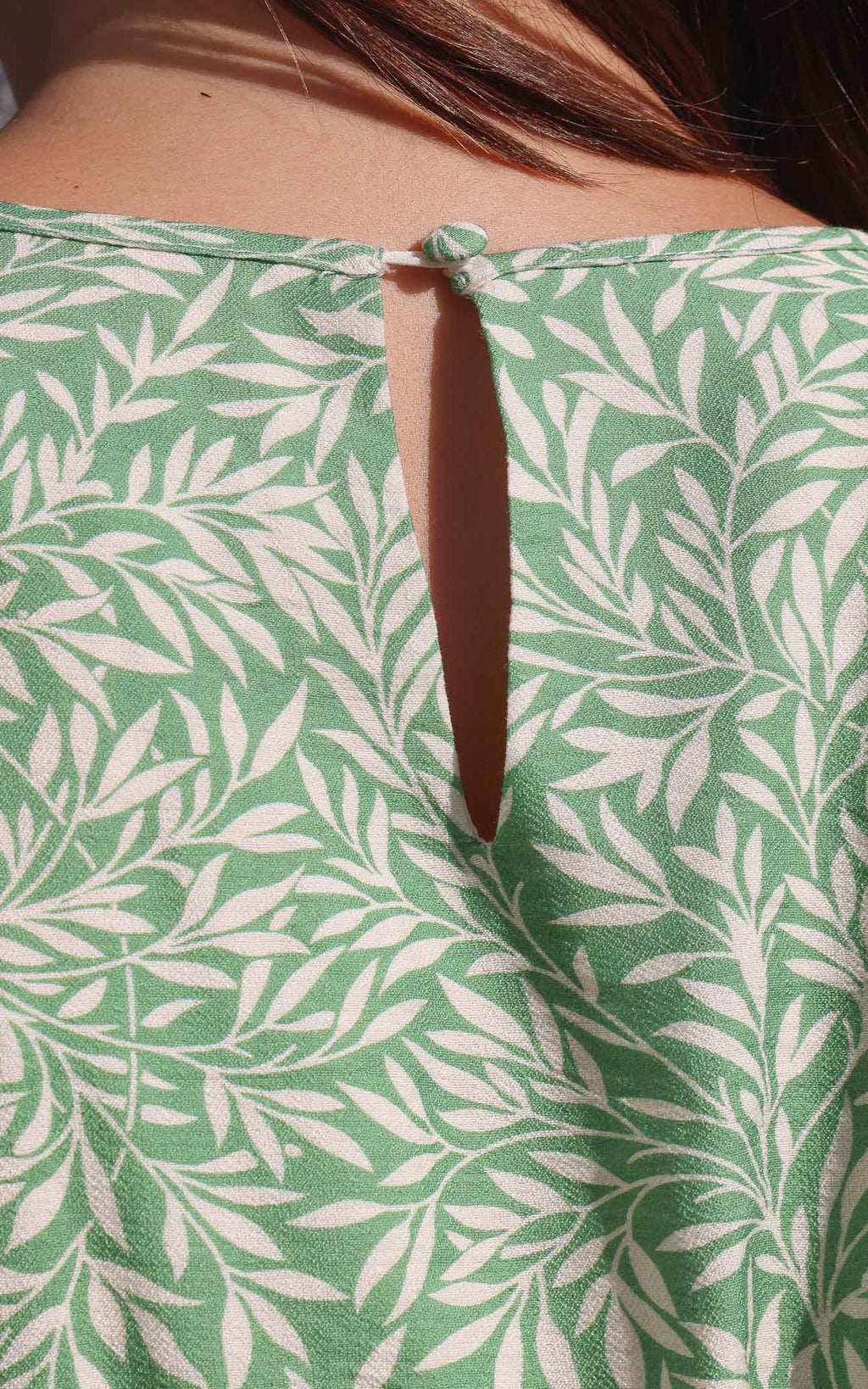 Monique Puff Sleeve Maxi Dress - Green Leaf Print