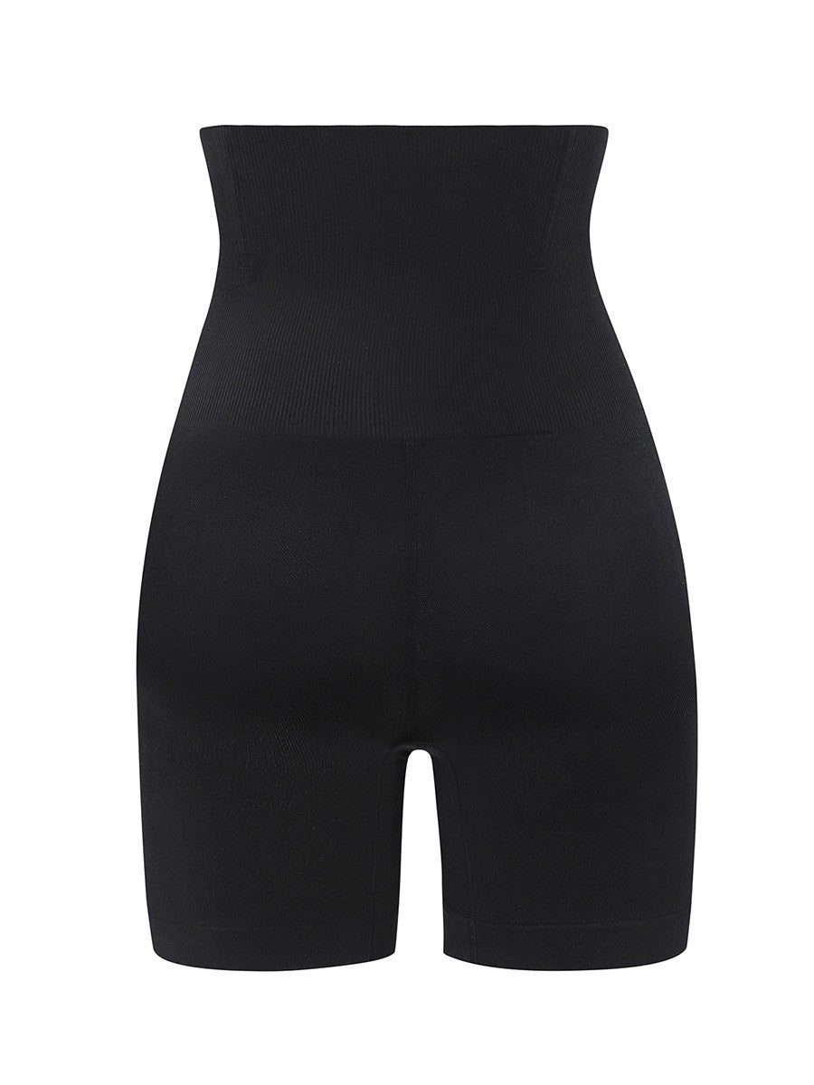 Tia High Waisted Boning Shapewear Control Shorts - Black