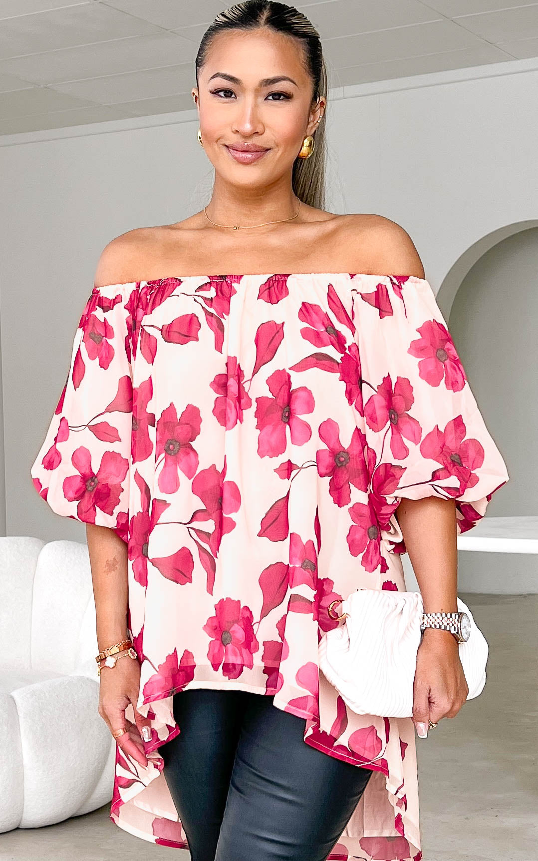 Myrtle Top - Cream Floral