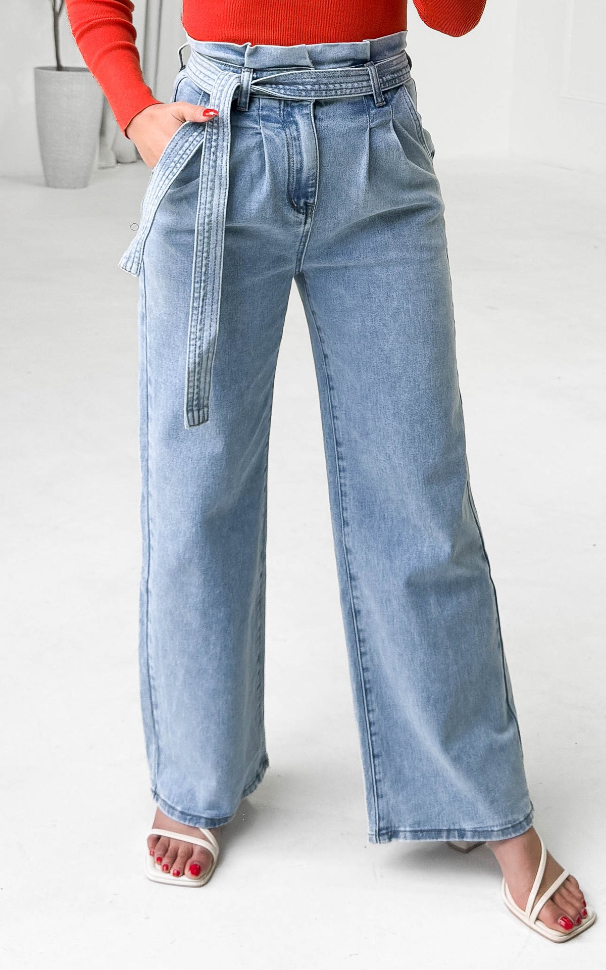 Maribell Wide Leg Jeans - Light Blue
