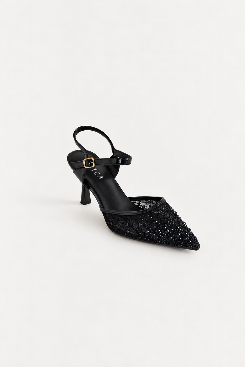 Matilda Heels - Black Rhinestone