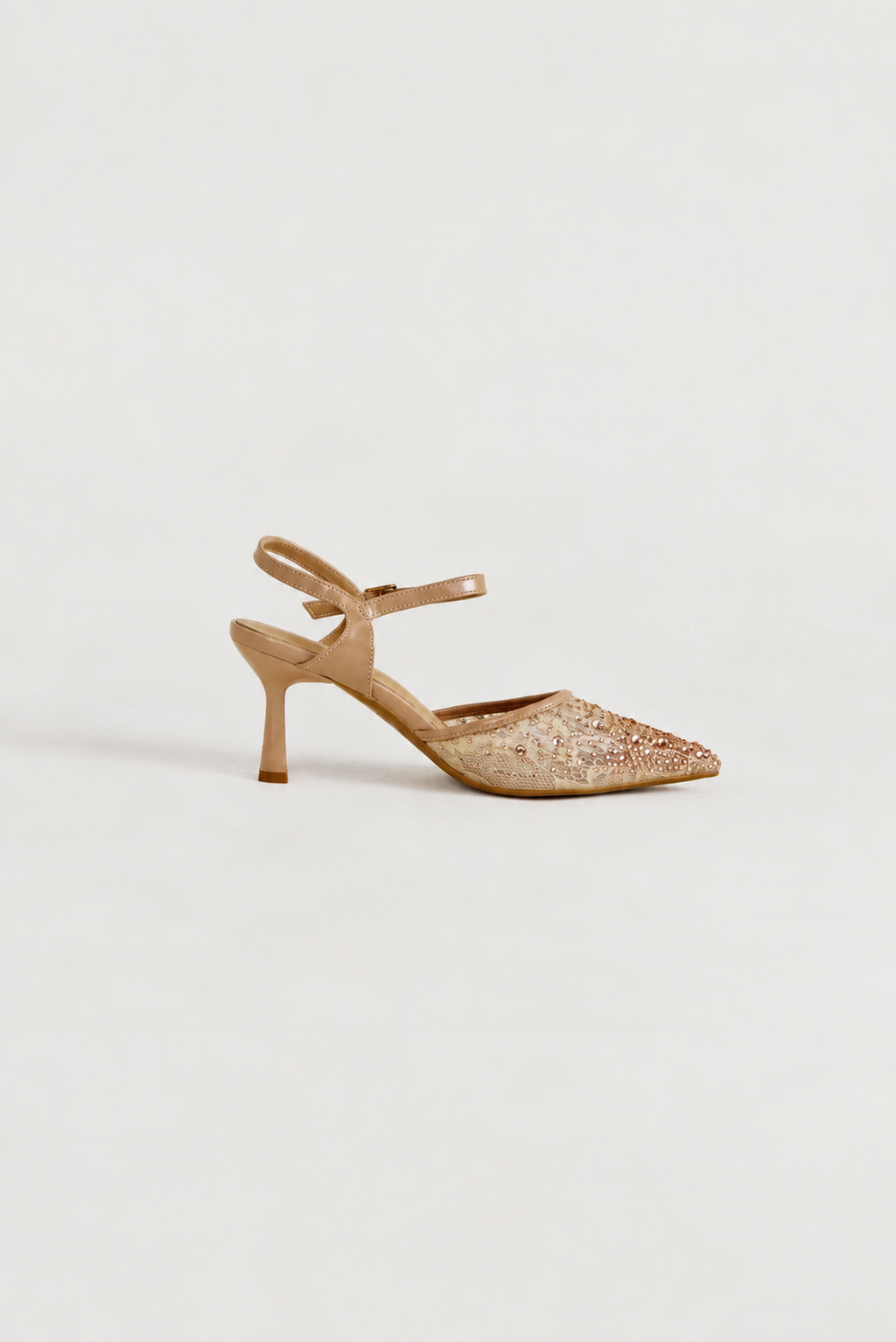 Matilda Heels - Nude Rhinestone