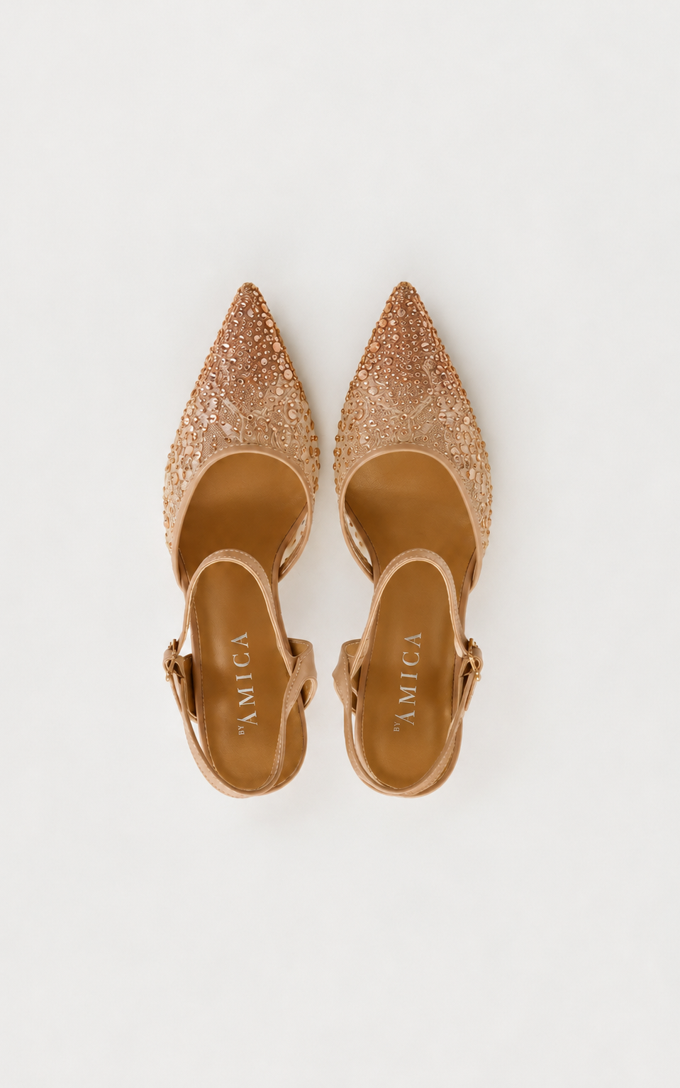 Matilda Heels - Nude Rhinestone