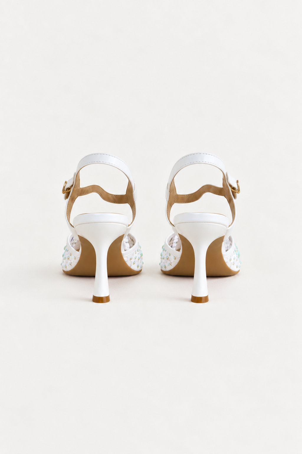 Matilda Heels - White Iridescent Rhinestone