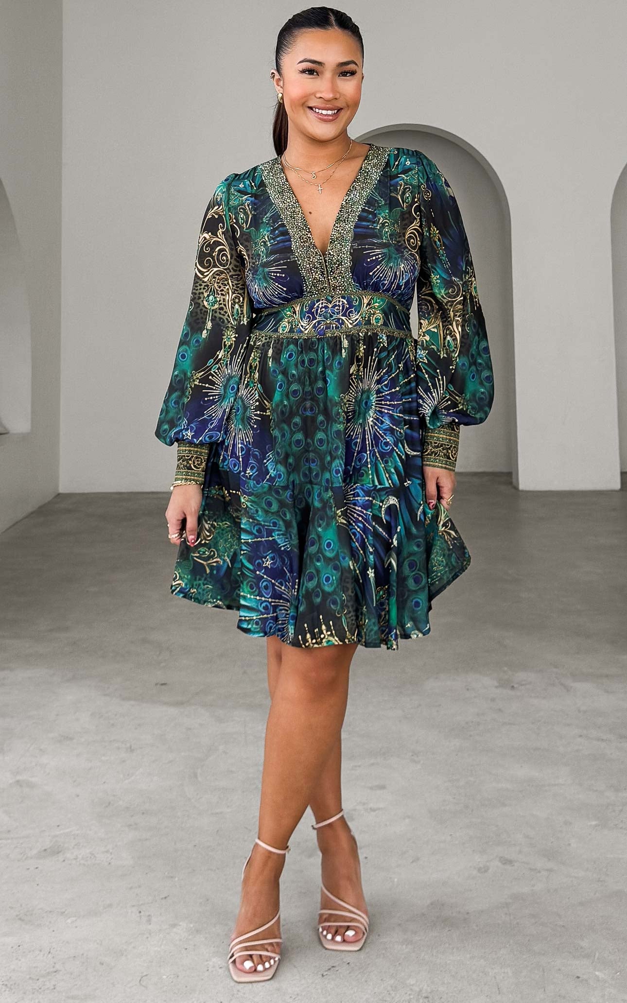 Mayura Gem Embellished Mini Dress