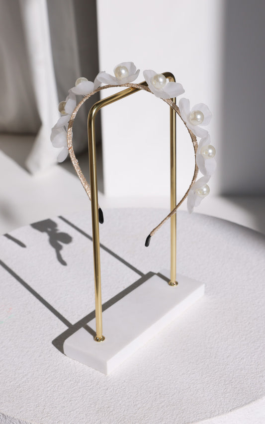 Meadow Headband - Matte Flower Pearl