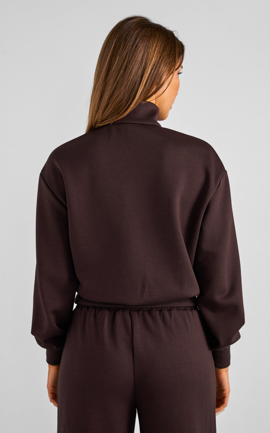 Miku Quarter Zip Sweater - Chocolate Brown