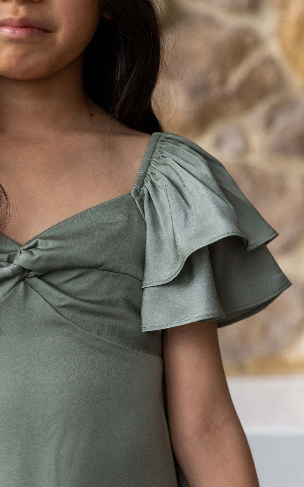 (PREORDER) In The Sky Kids Dress - Fern Green