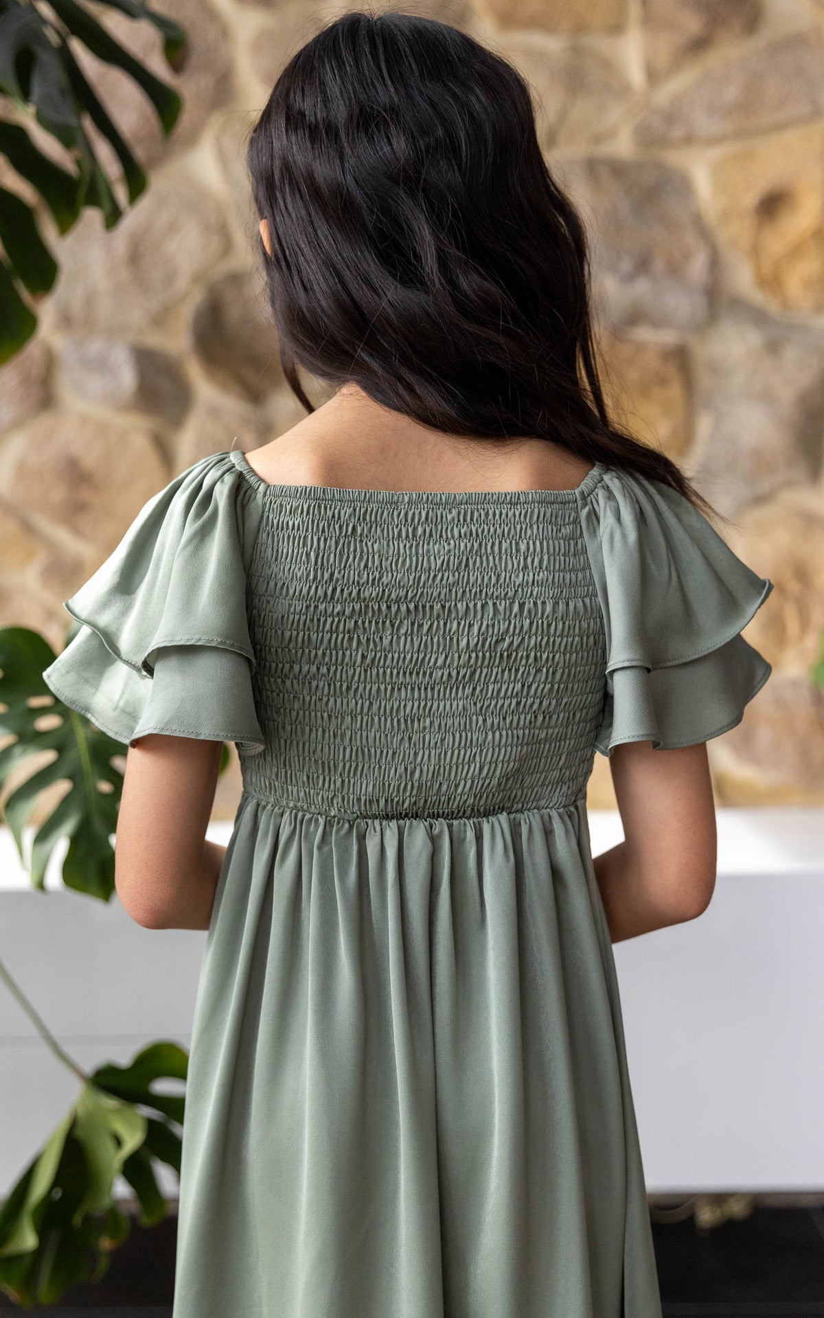 (PREORDER) In The Sky Kids Dress - Fern Green