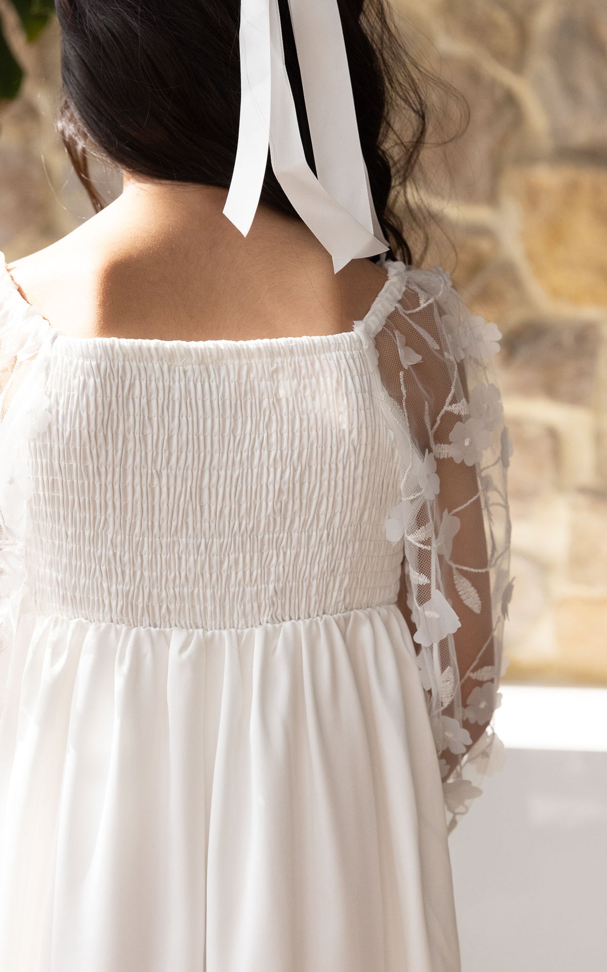 (PREORDER) Leana Kids Dress - White