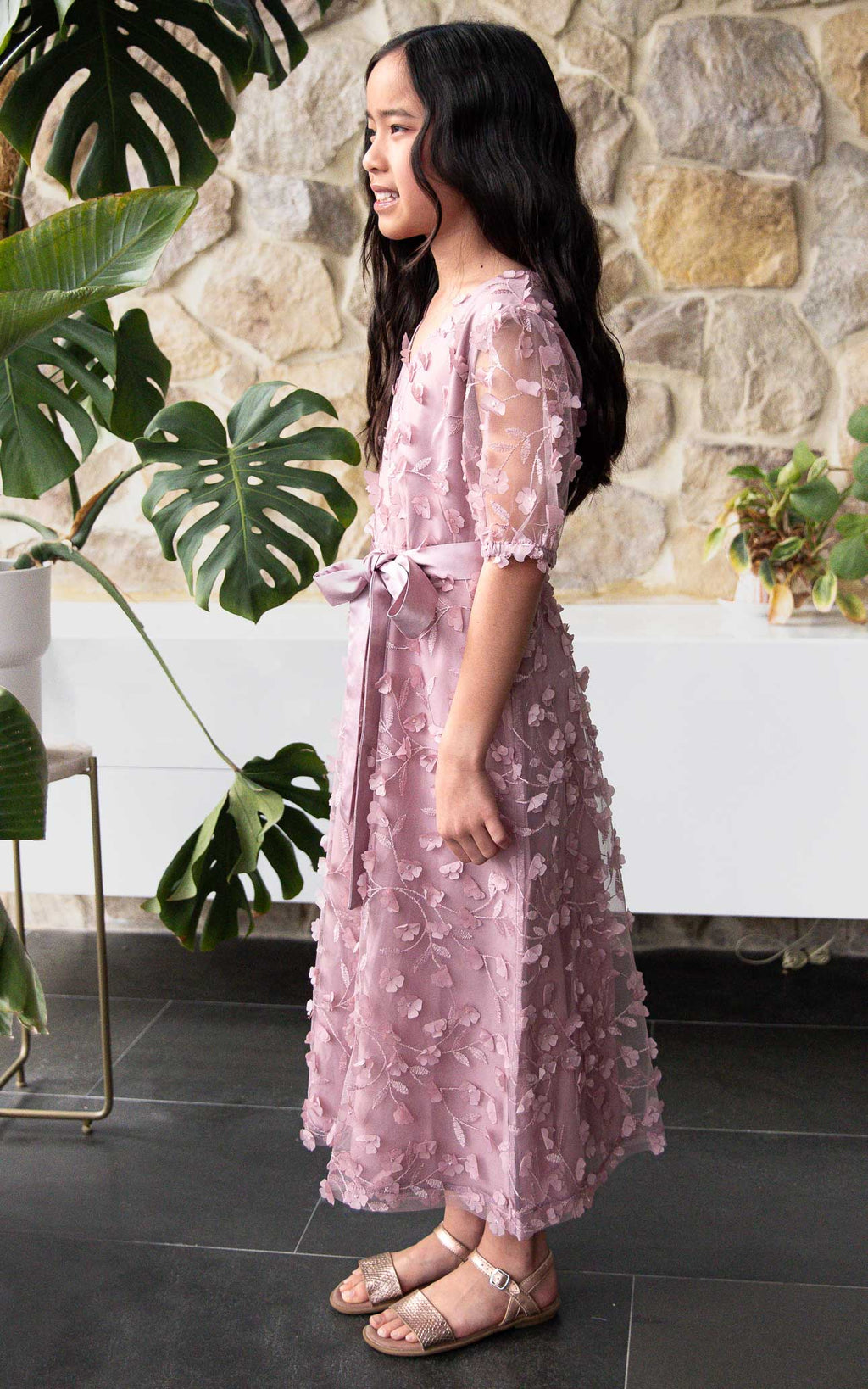 (PREORDER) Leonie Kids Dress - Dusty Pink