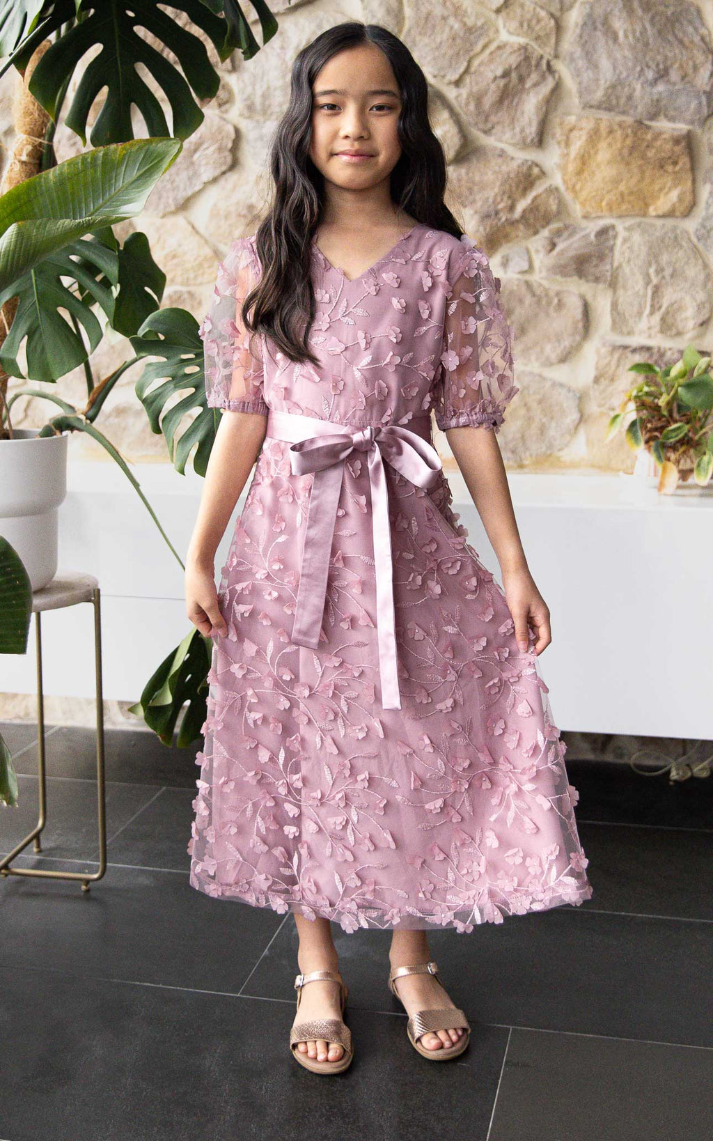 (PREORDER) Leonie Kids Dress - Dusty Pink