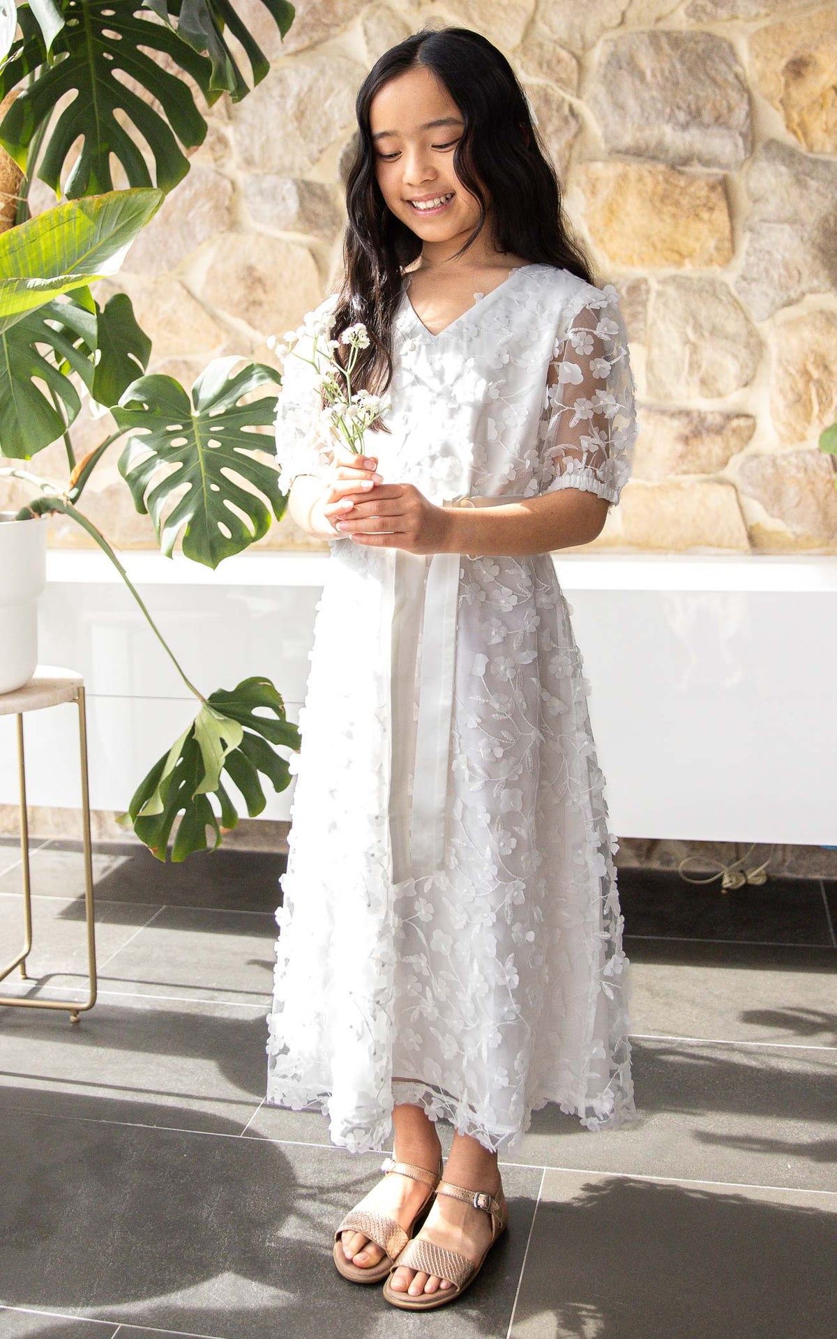 (PREORDER) Leonie Kids Dress - White