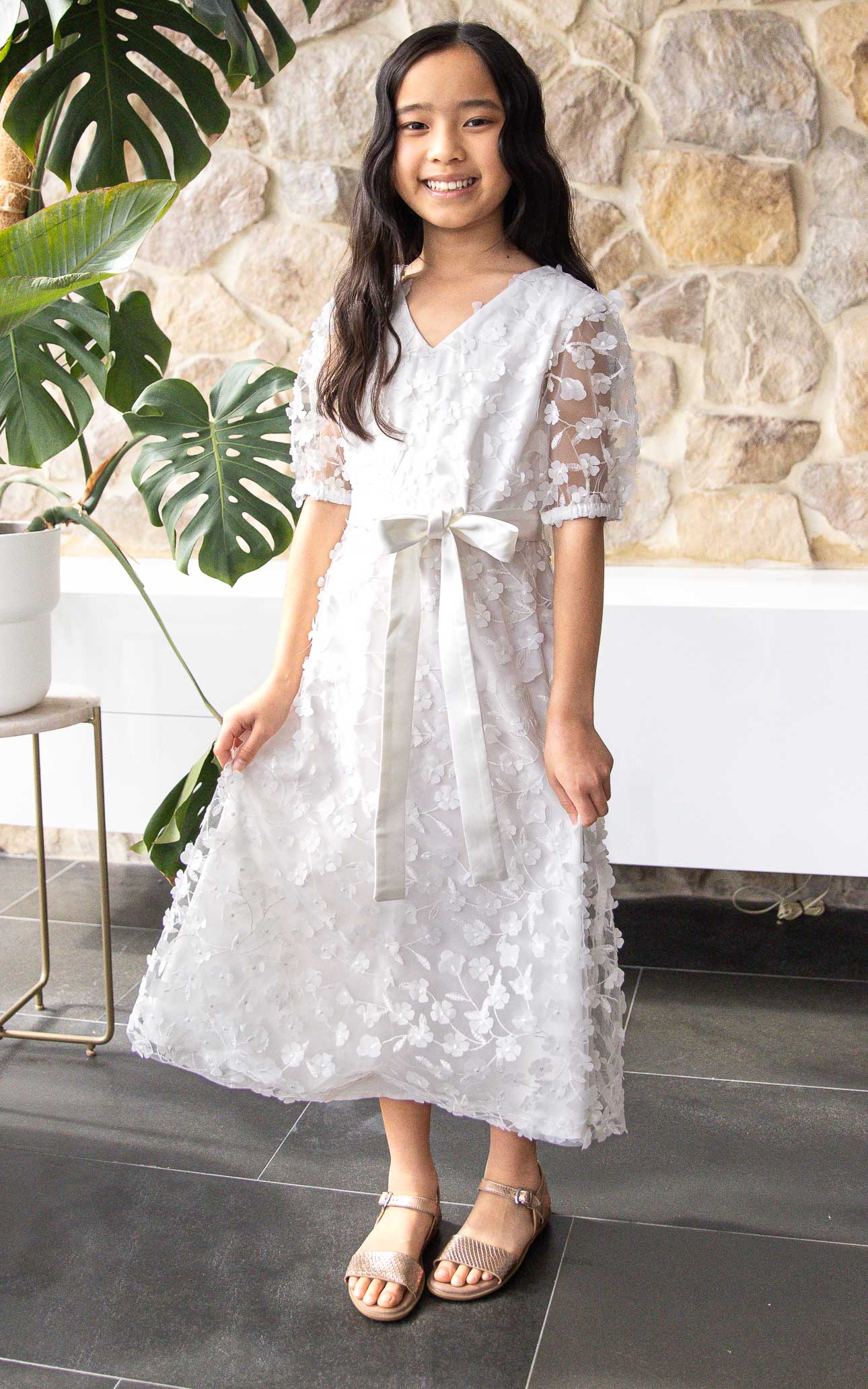 (PREORDER) Leonie Kids Dress - White