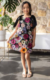 (PREORDER) Poppy Kids Dress - Black Multi Floral