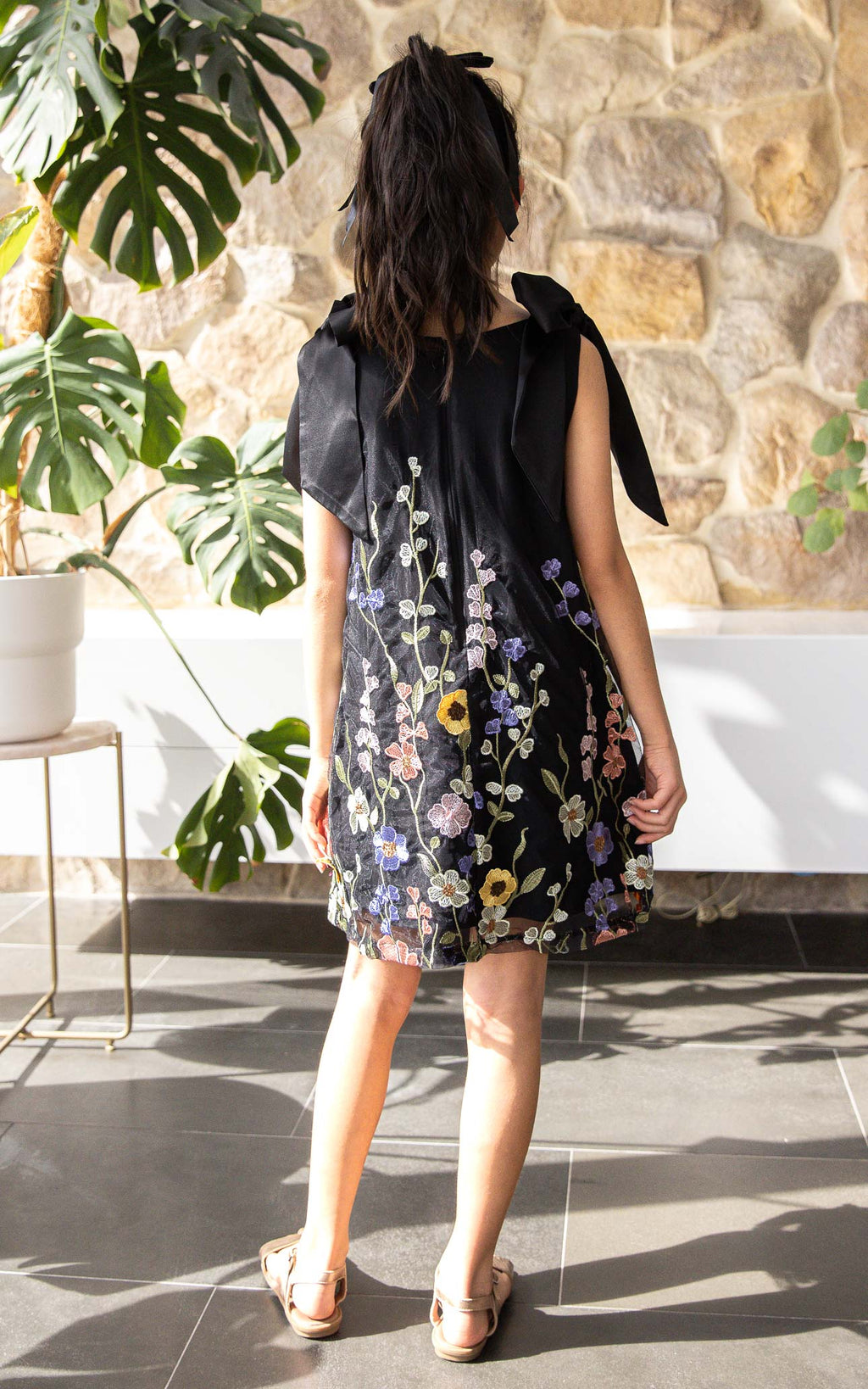 (PREORDER) Poppy Kids Dress - Black Multi Floral