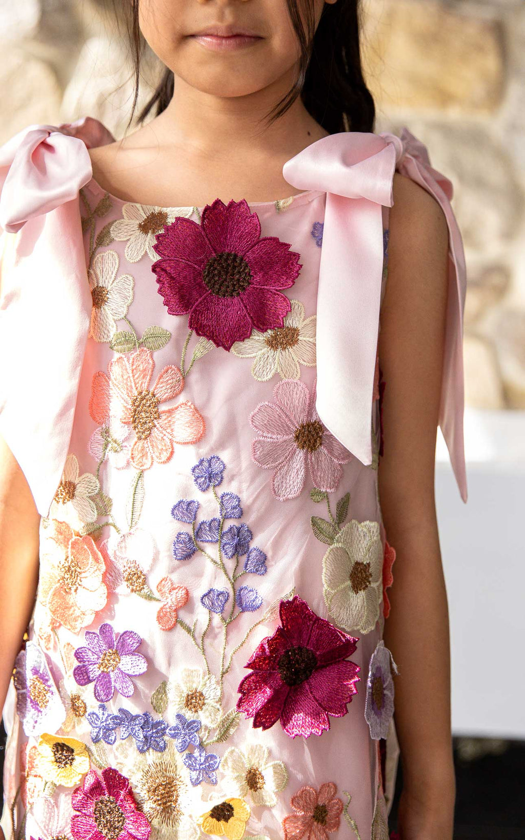(PREORDER) Poppy Kids Dress - Pink Multi Floral