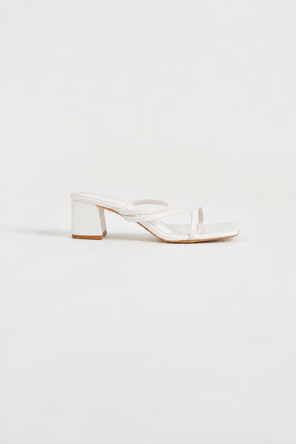 Yora Block Mule Heels - White