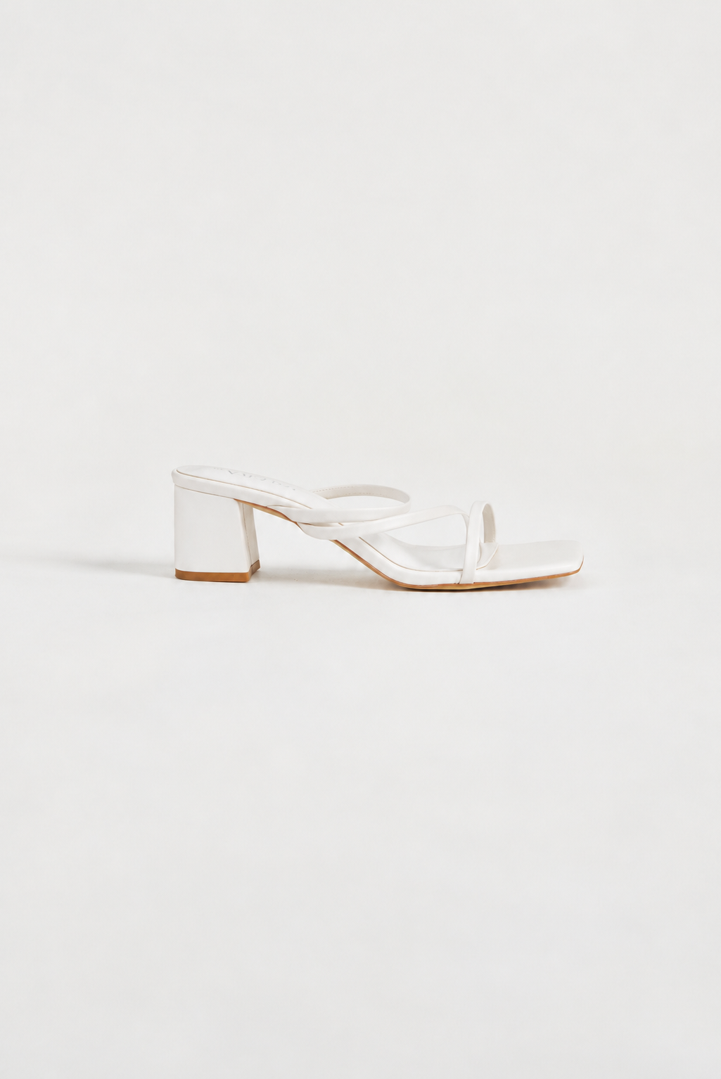 Yora Block Mule Heels - White