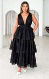 Monette Tulle Maxi Dress - Black