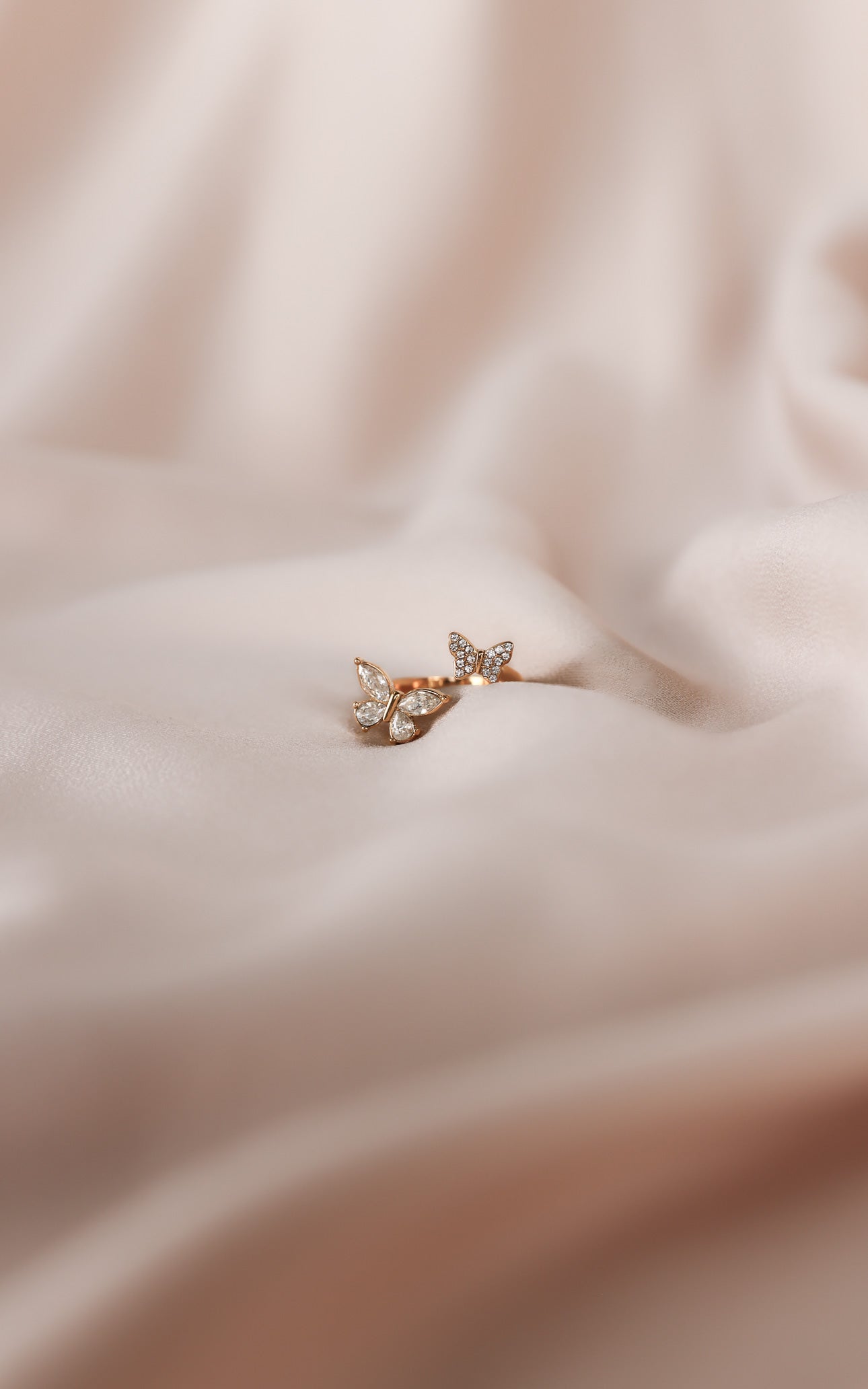 Nabi Ring - Gold Twin Diamante Butterfly