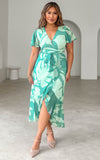 Nala Maxi Dress - Teal Blue Floral