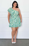 Nancie Mini Dress - Green Floral
