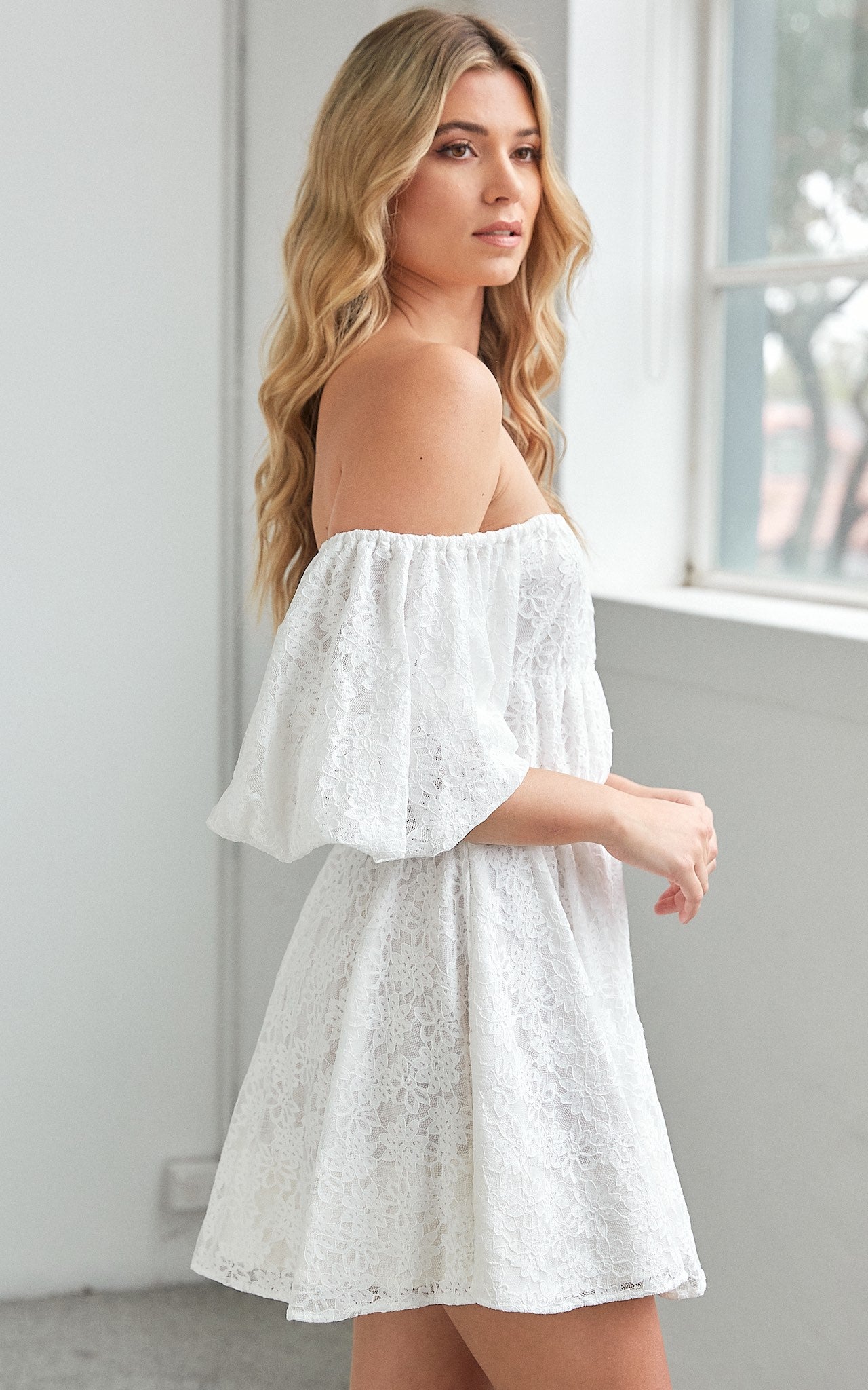 Nara Dress - White Lace