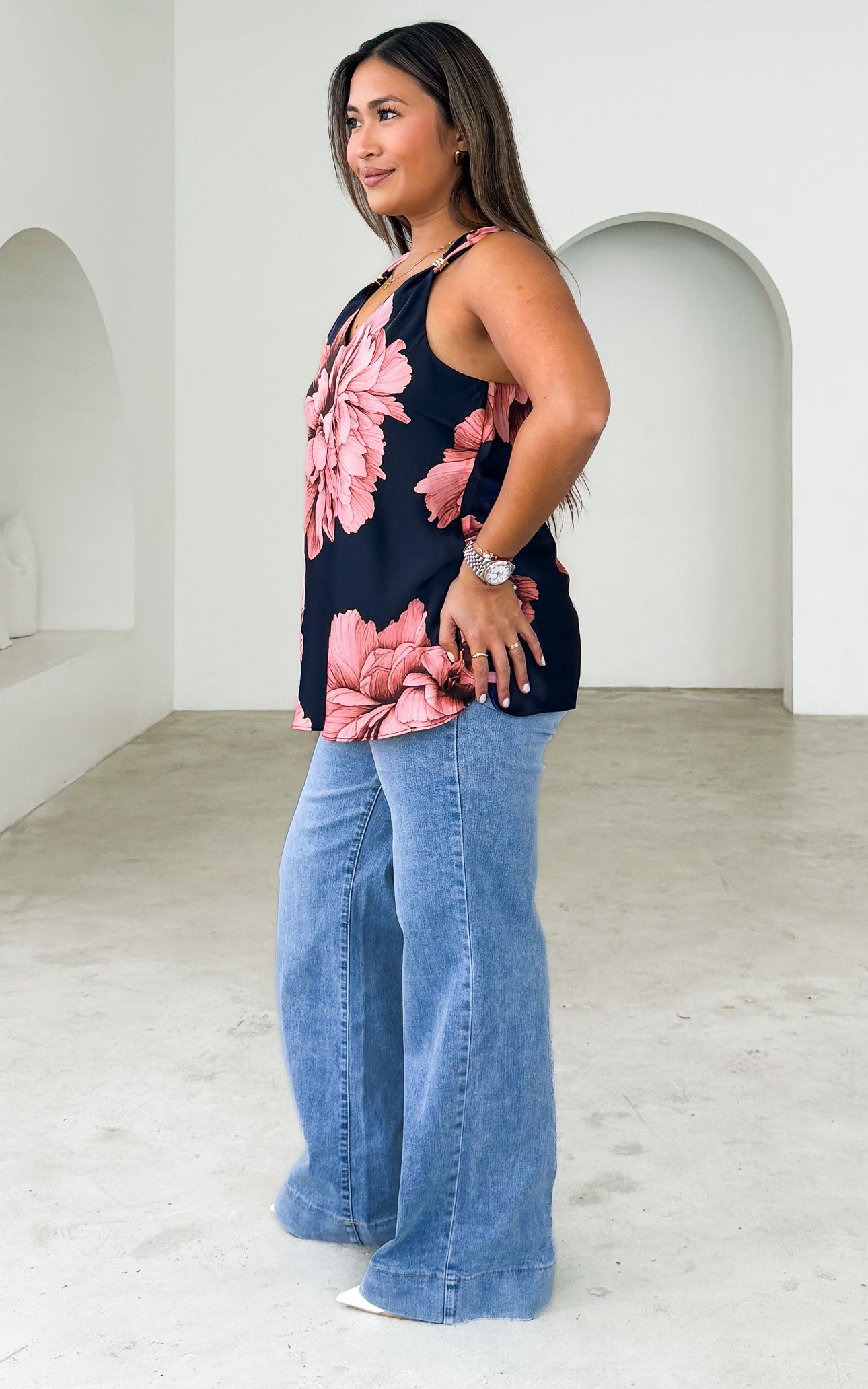 Nicco Top - Navy Pink Floral