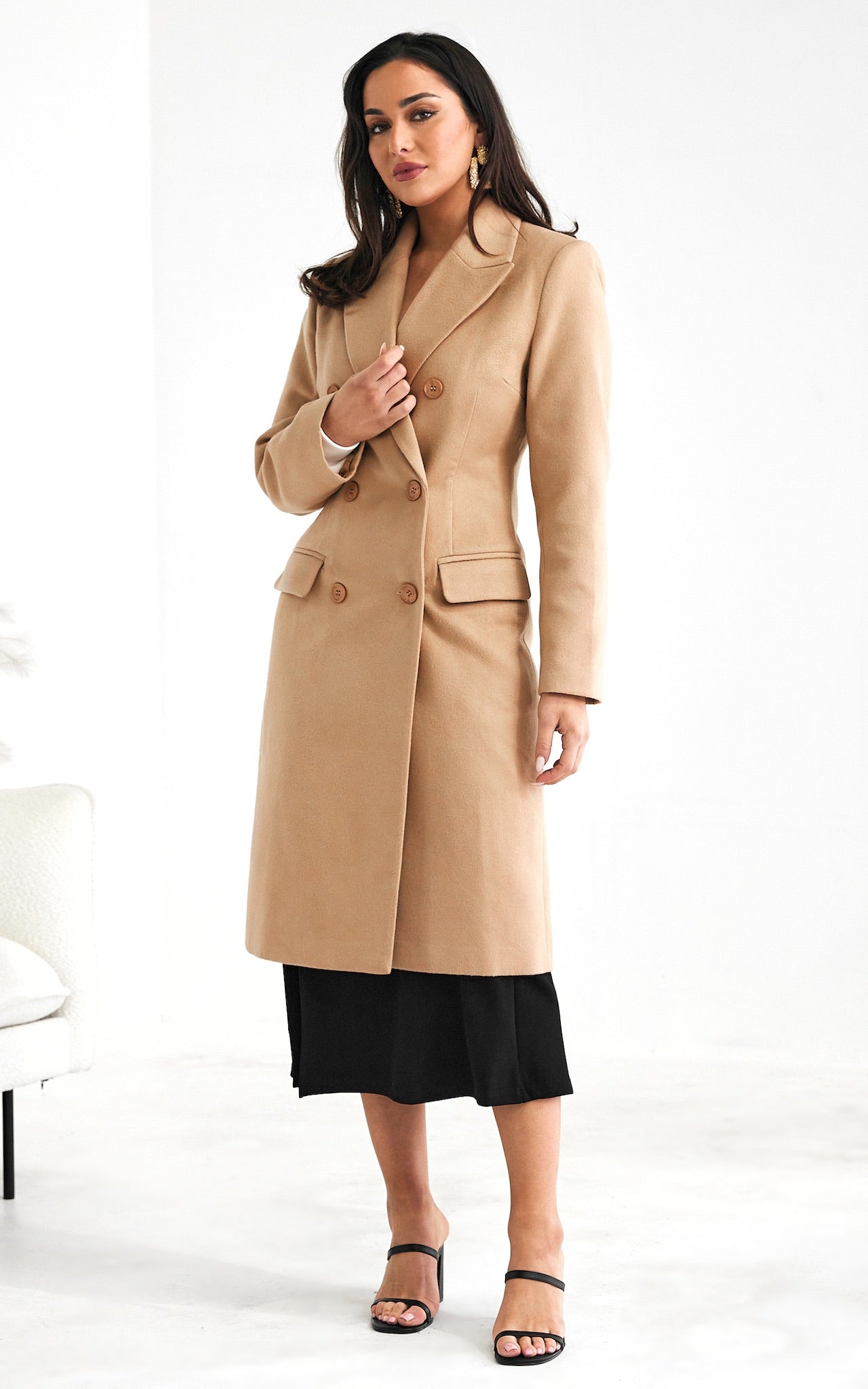 Noble Longline Coat - Camel