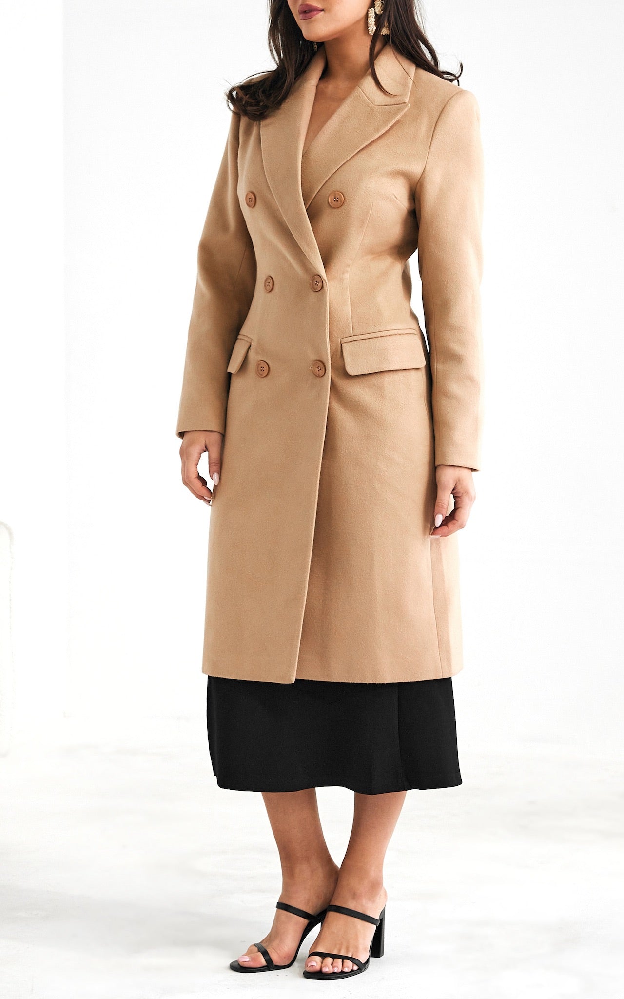 Noble Longline Coat - Camel