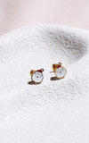 Noel Dainty Stud Earrings - Gold Santa Face