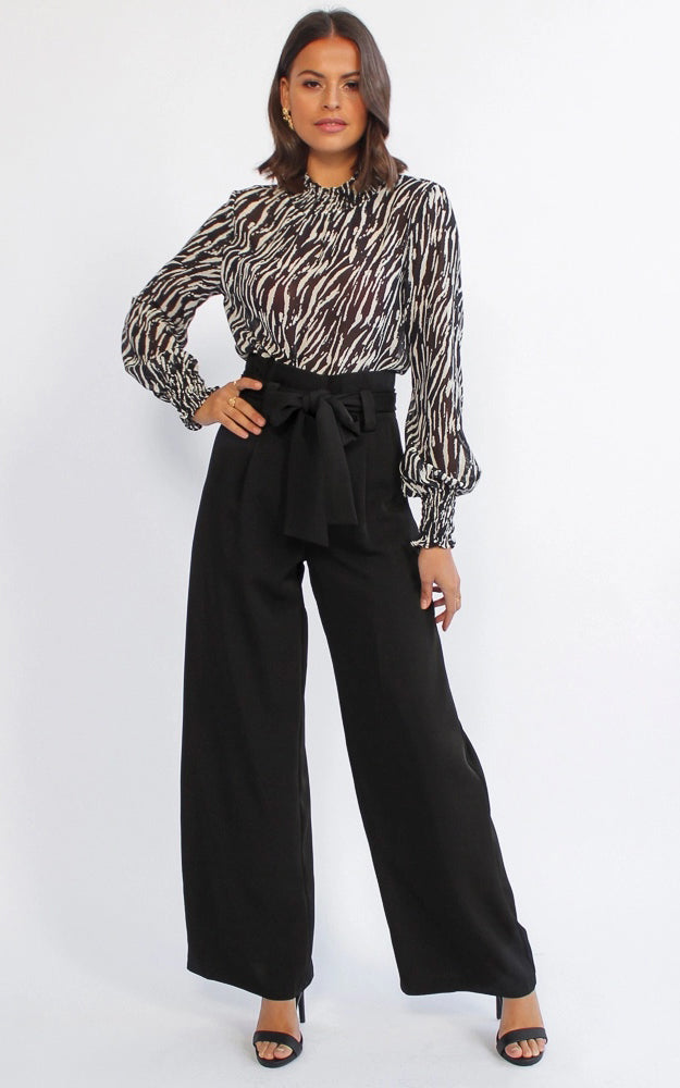 Nookie Wide Leg Pants - Black