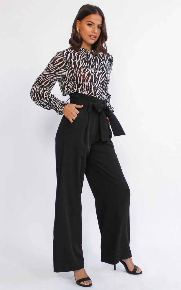 Nookie Wide Leg Pants - Black