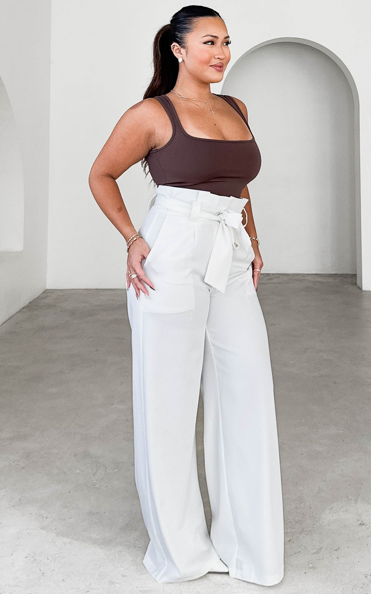 Nookie Wide Leg Pants - White