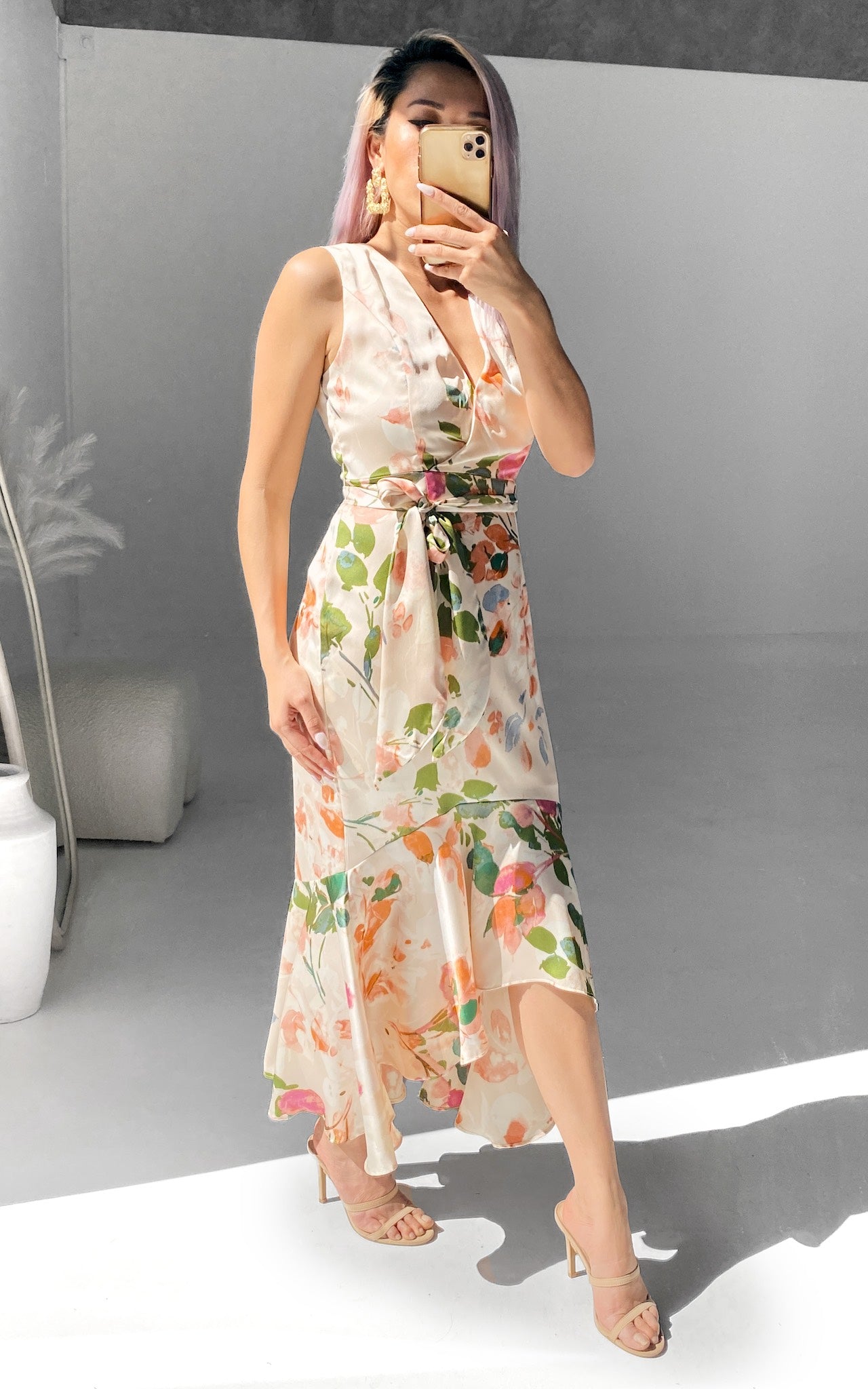 Darcy Maxi Dress - Beige Floral