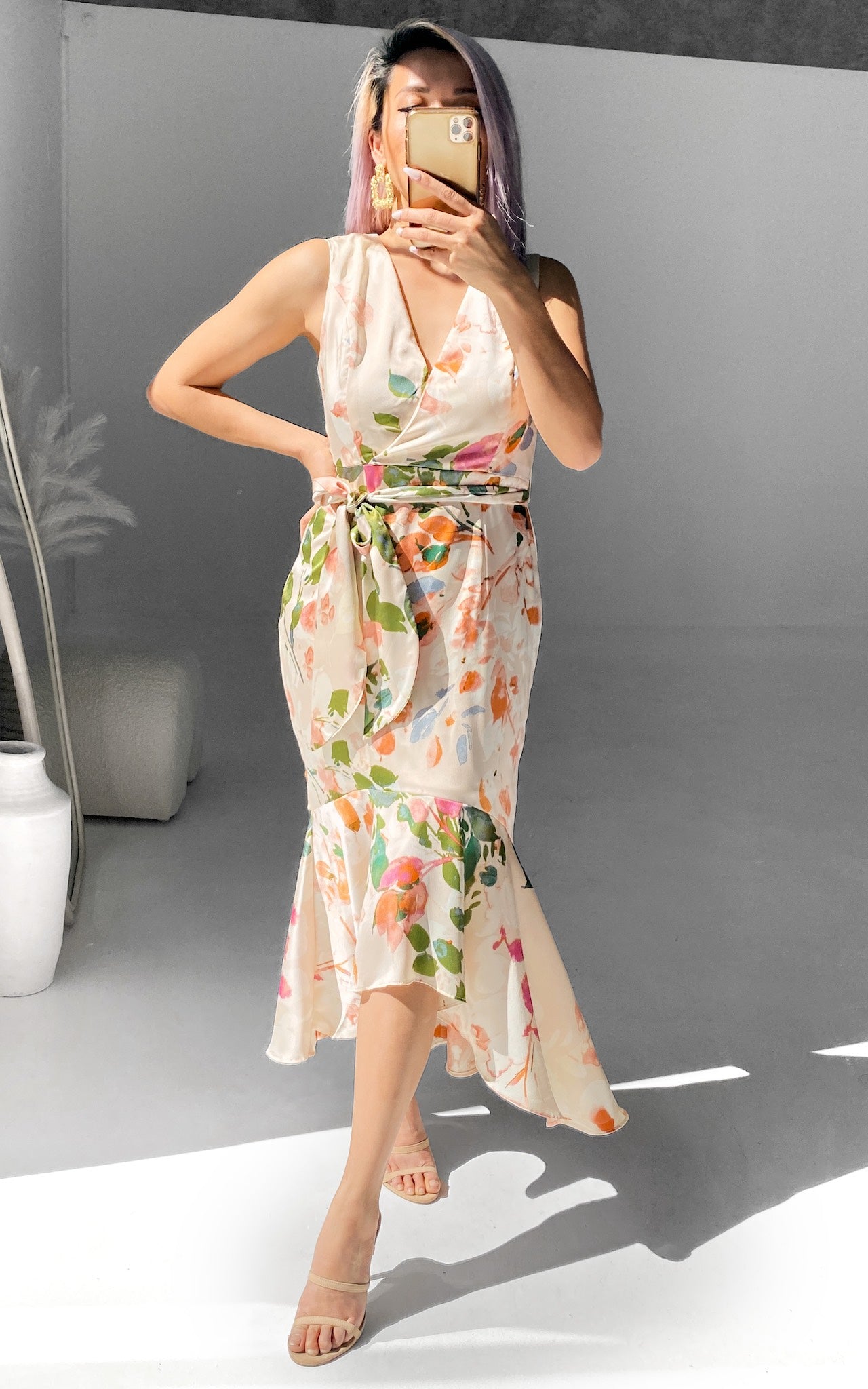 Darcy Maxi Dress - Beige Floral