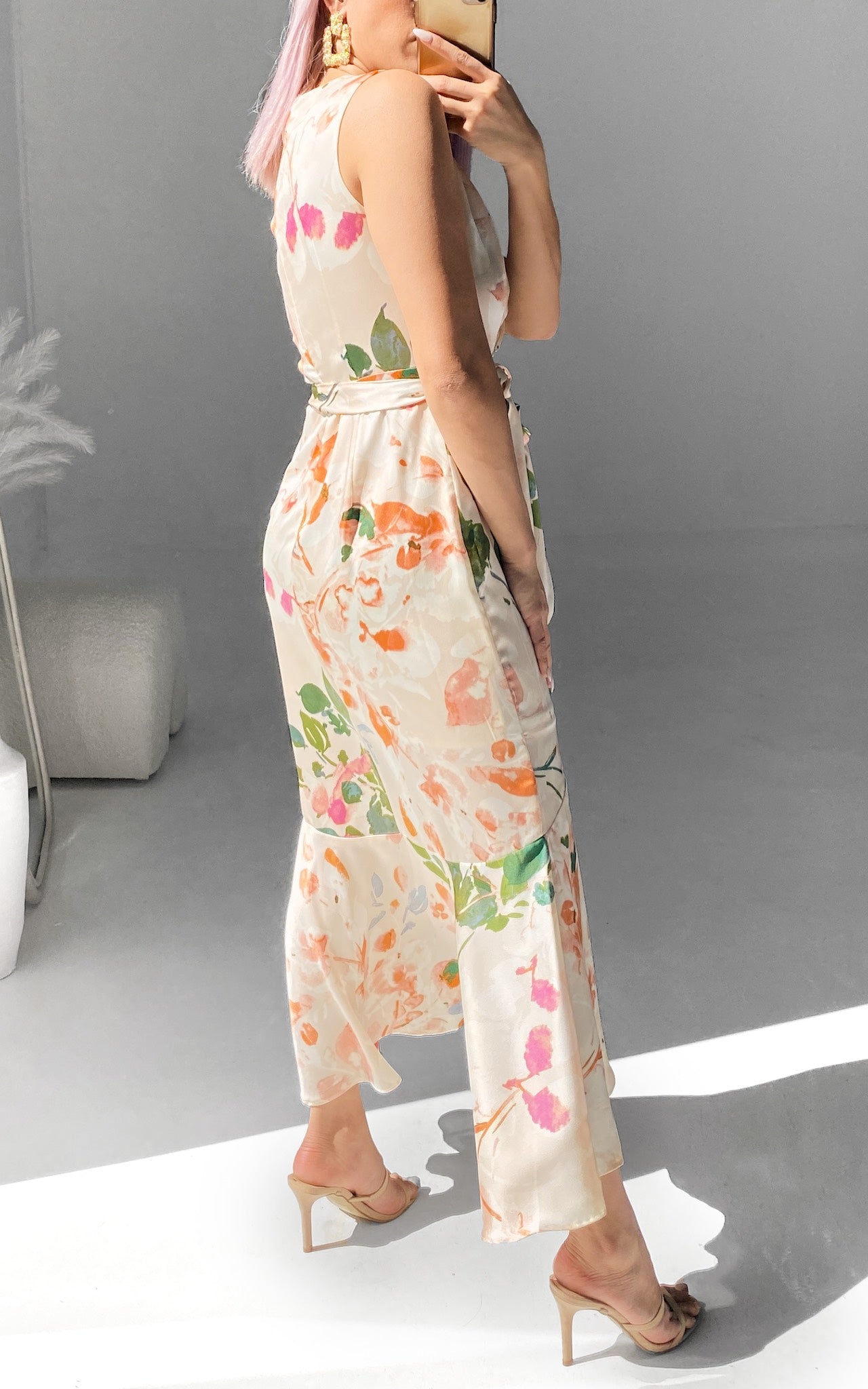 Darcy Maxi Dress - Beige Floral