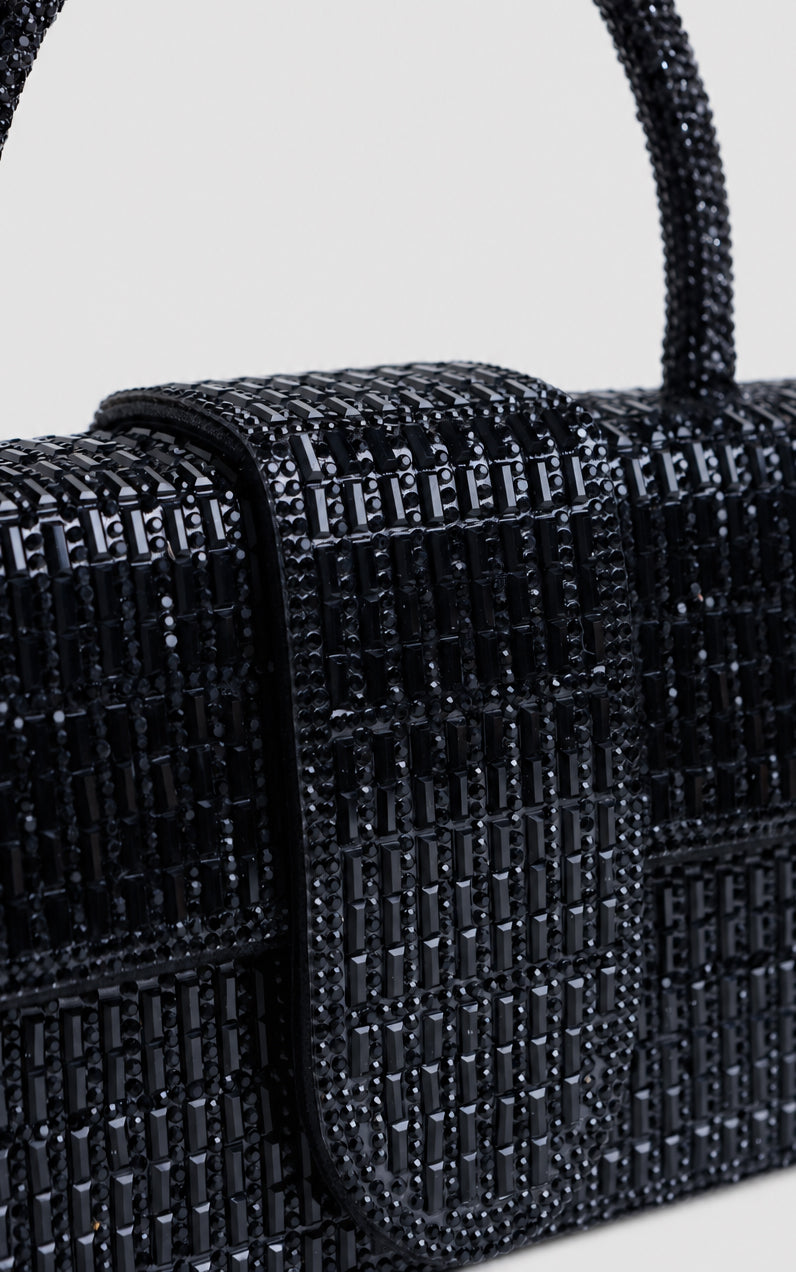 Nelani Rhinestone Bag - Black