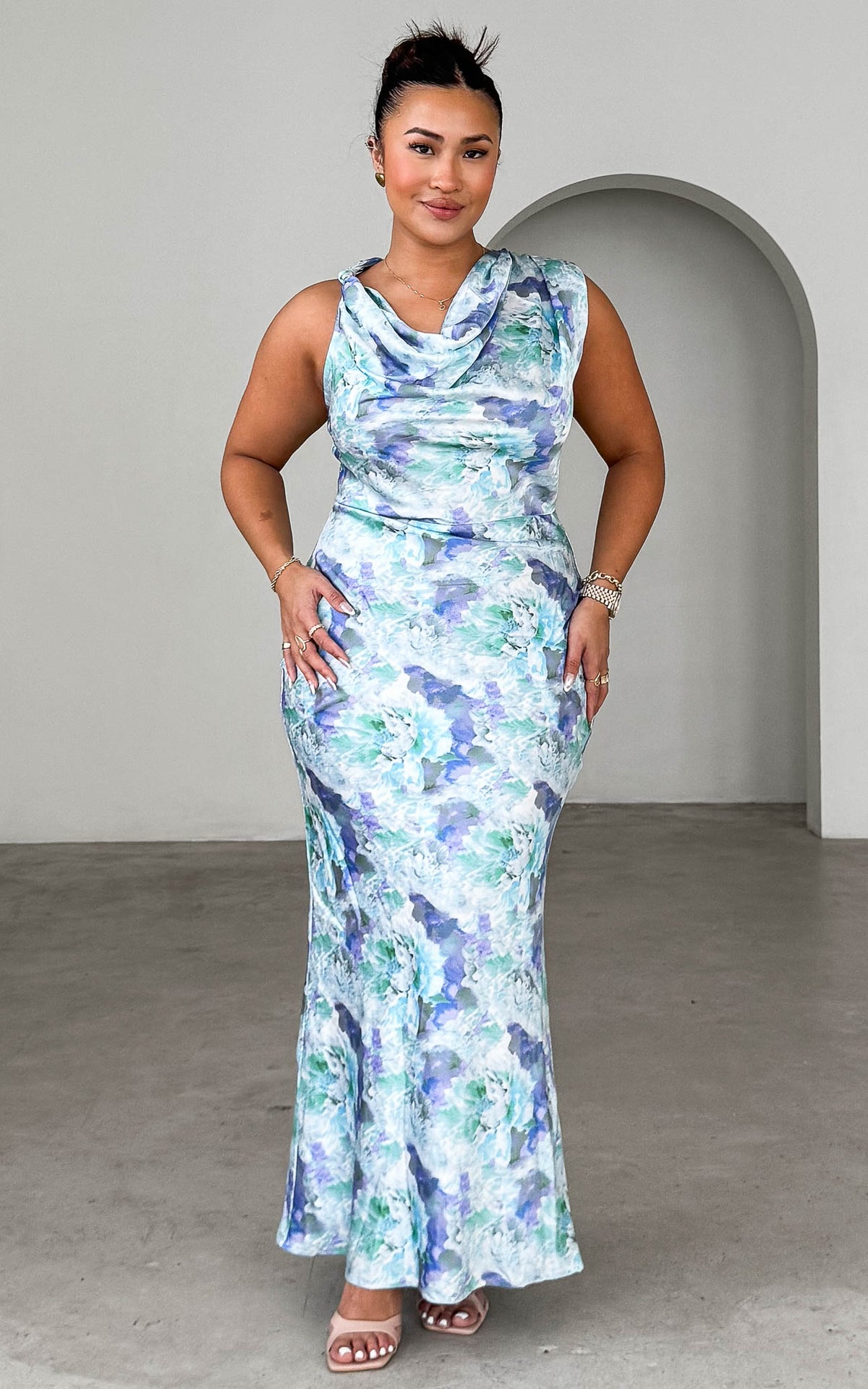 Octavie Maxi Dress - Blue Purple Floral