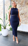 Olida Mesh Maxi Dress - Navy