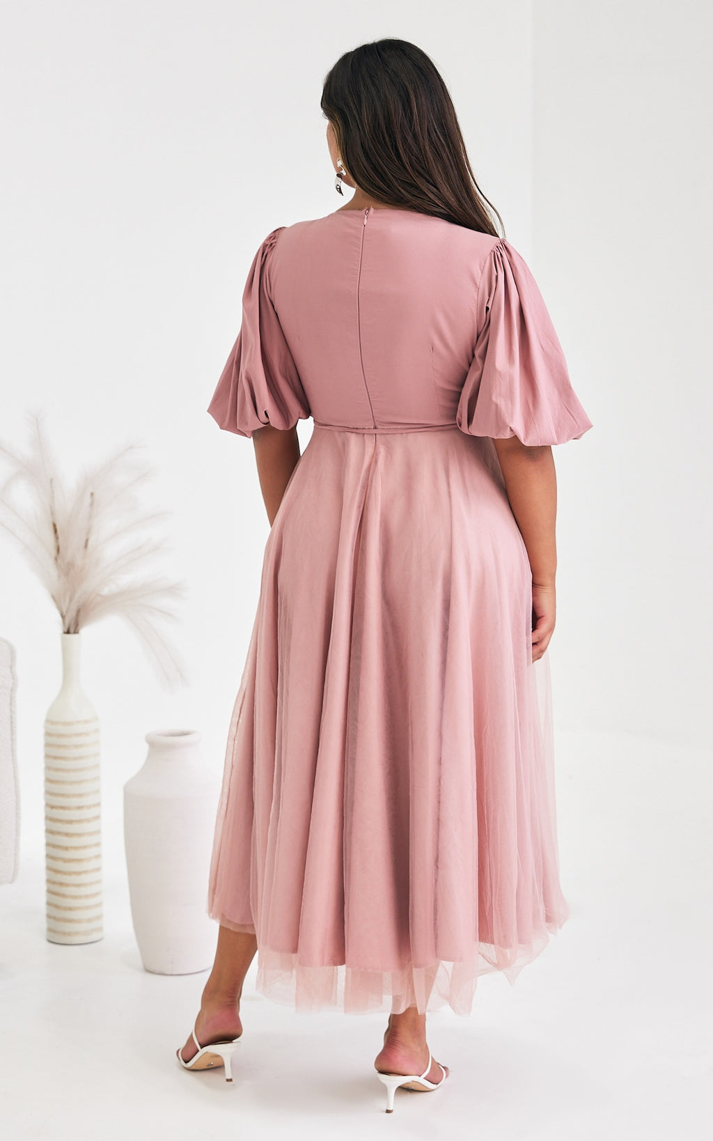 One Kiss Tulle Maxi Dress - Blush Pink