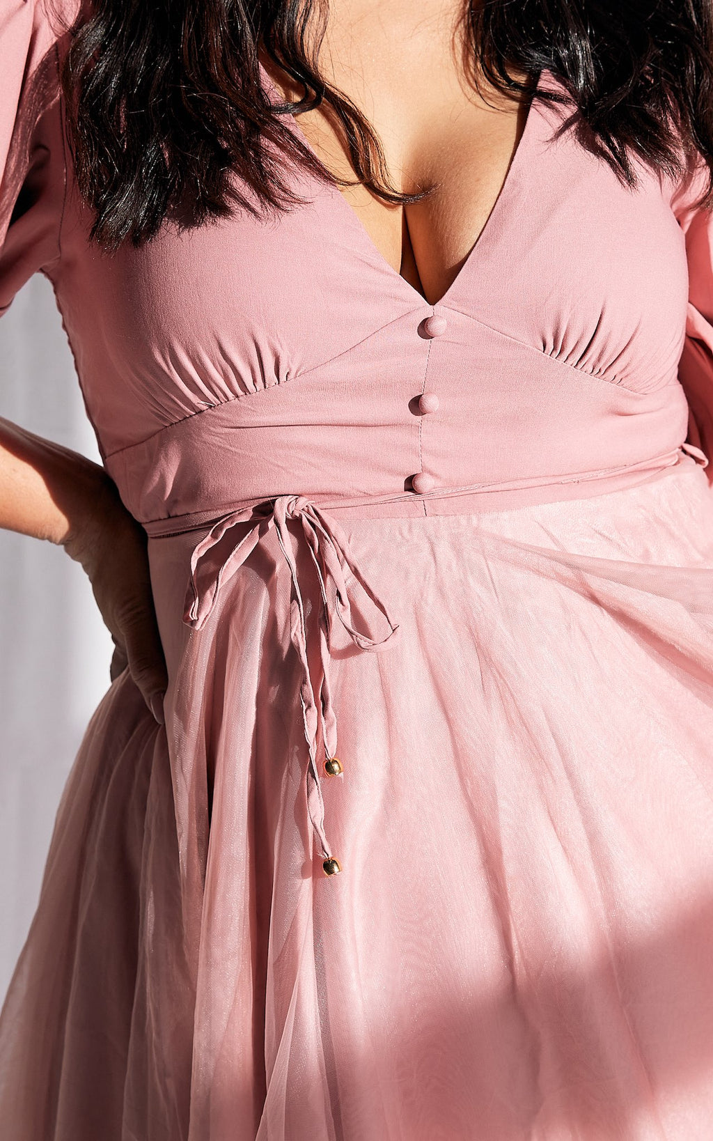 One Kiss Tulle Maxi Dress - Blush Pink