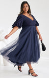 One Kiss Tulle Maxi Dress - Navy