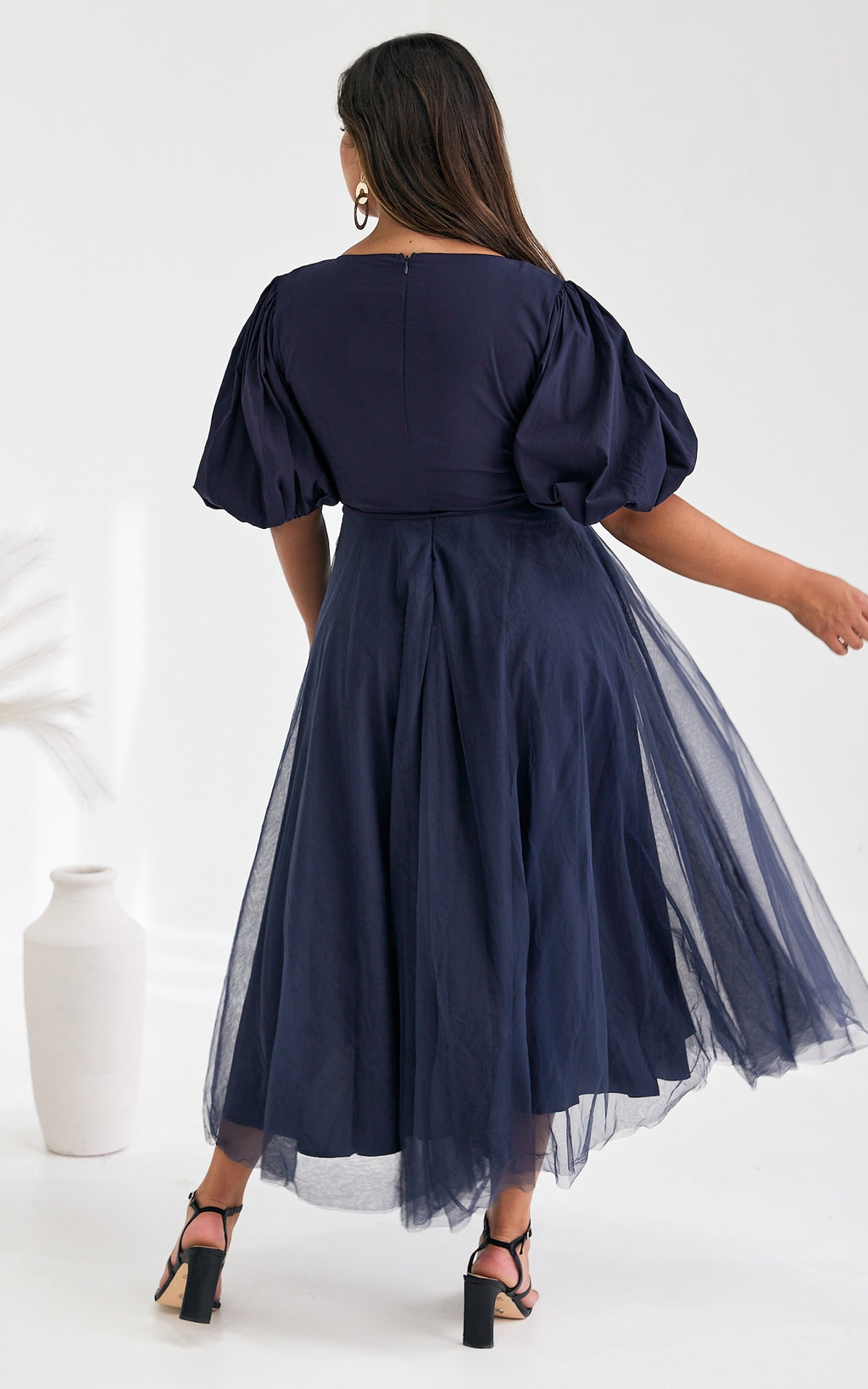 One Kiss Tulle Maxi Dress - Navy