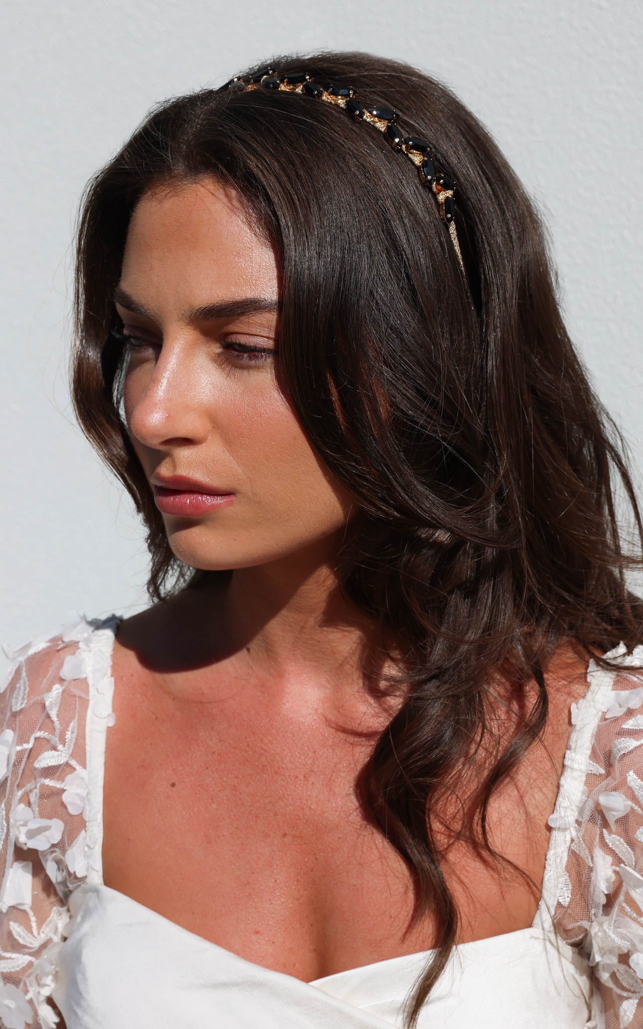 Oia Headband - Black Diamante