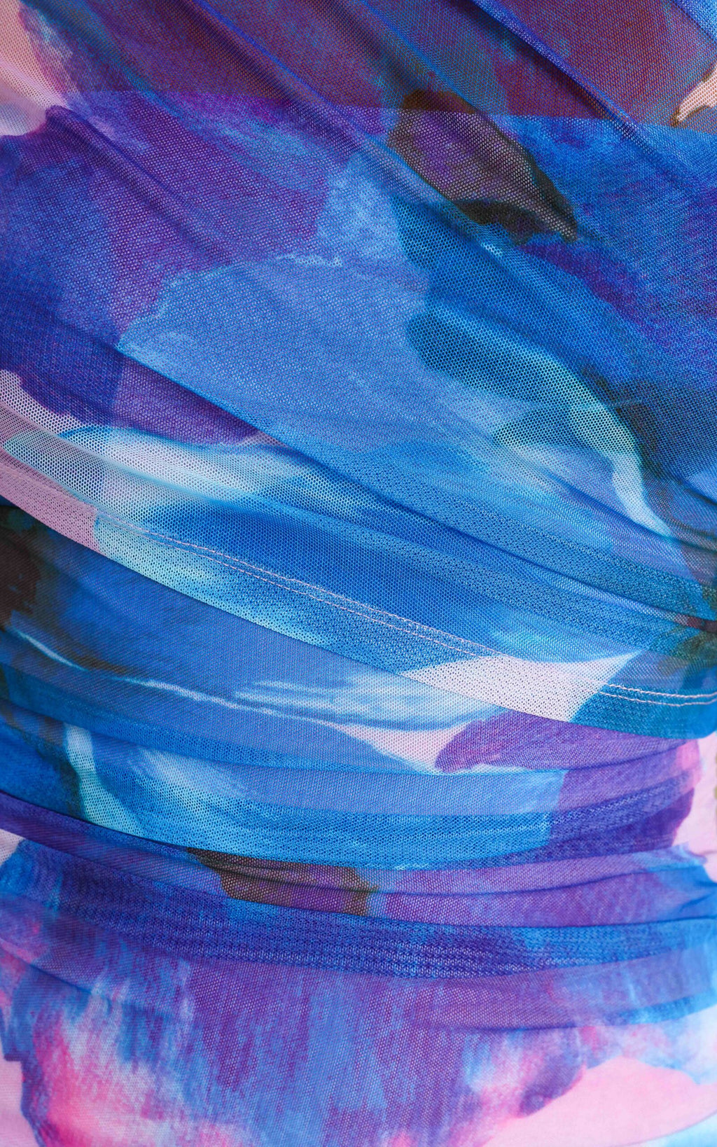 Paloma Mesh Maxi Dress - Purple Blue Floral