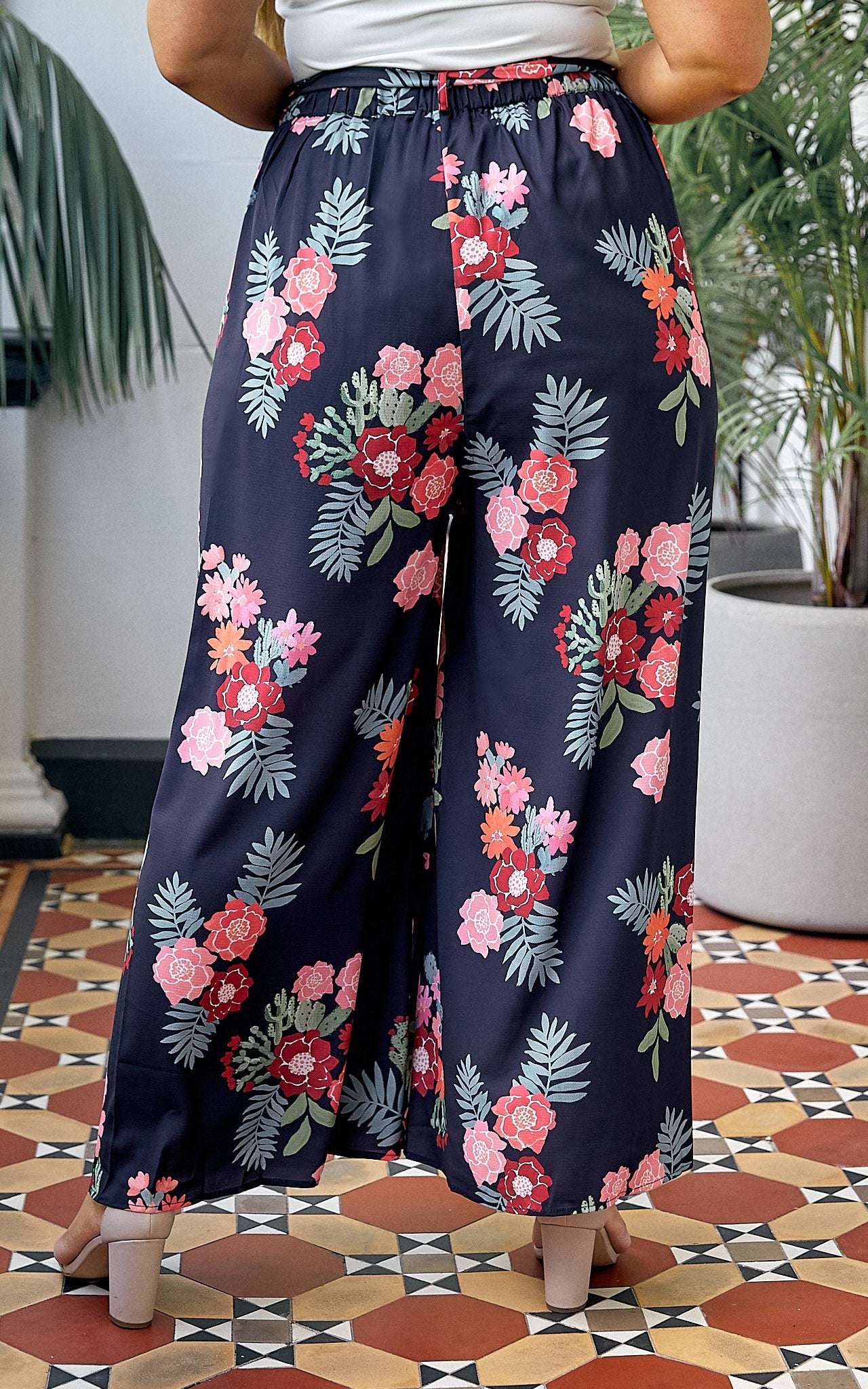 Paradise Lily Pants - Navy Cactus