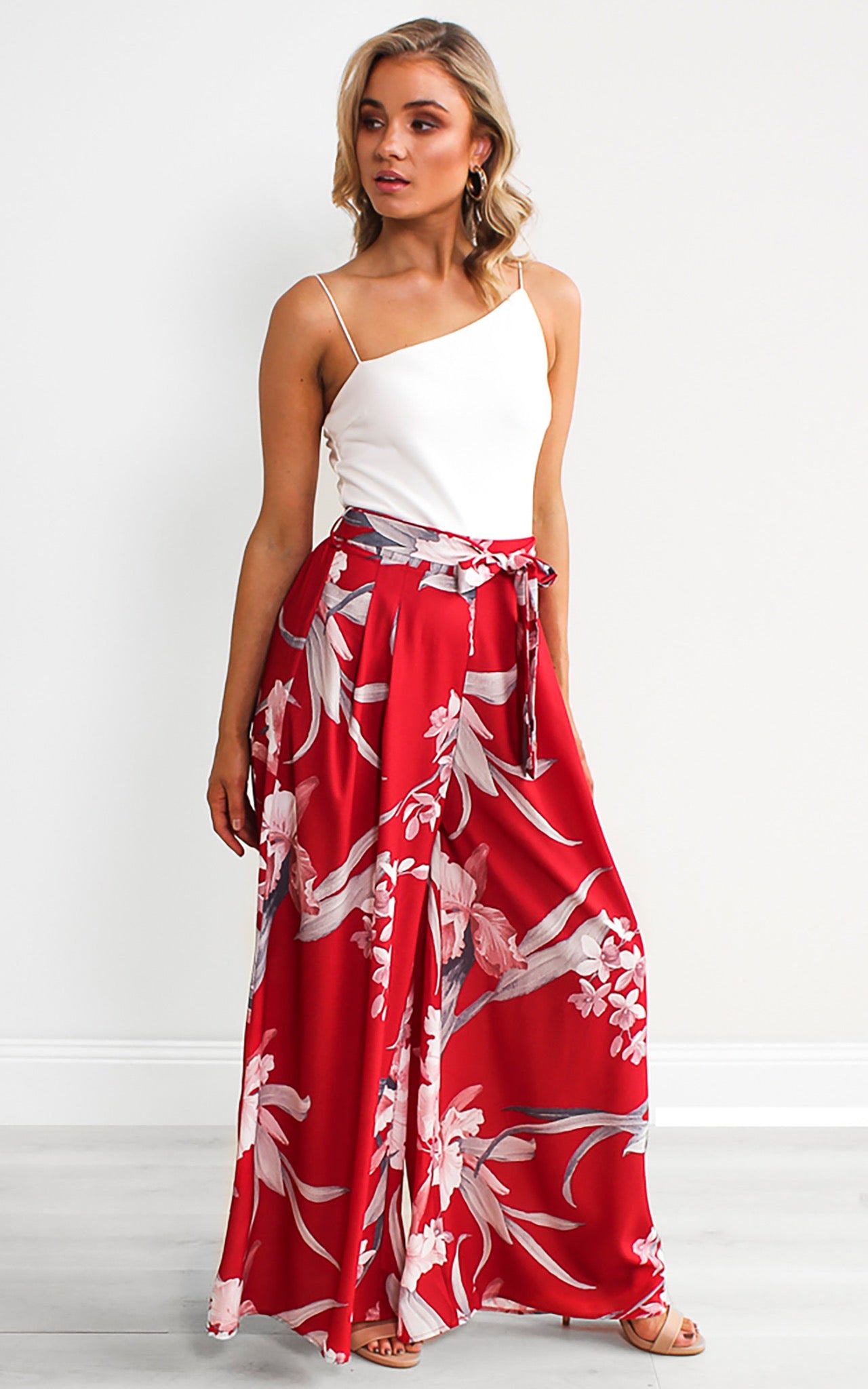 Paradise Lily Pants - Red Floral